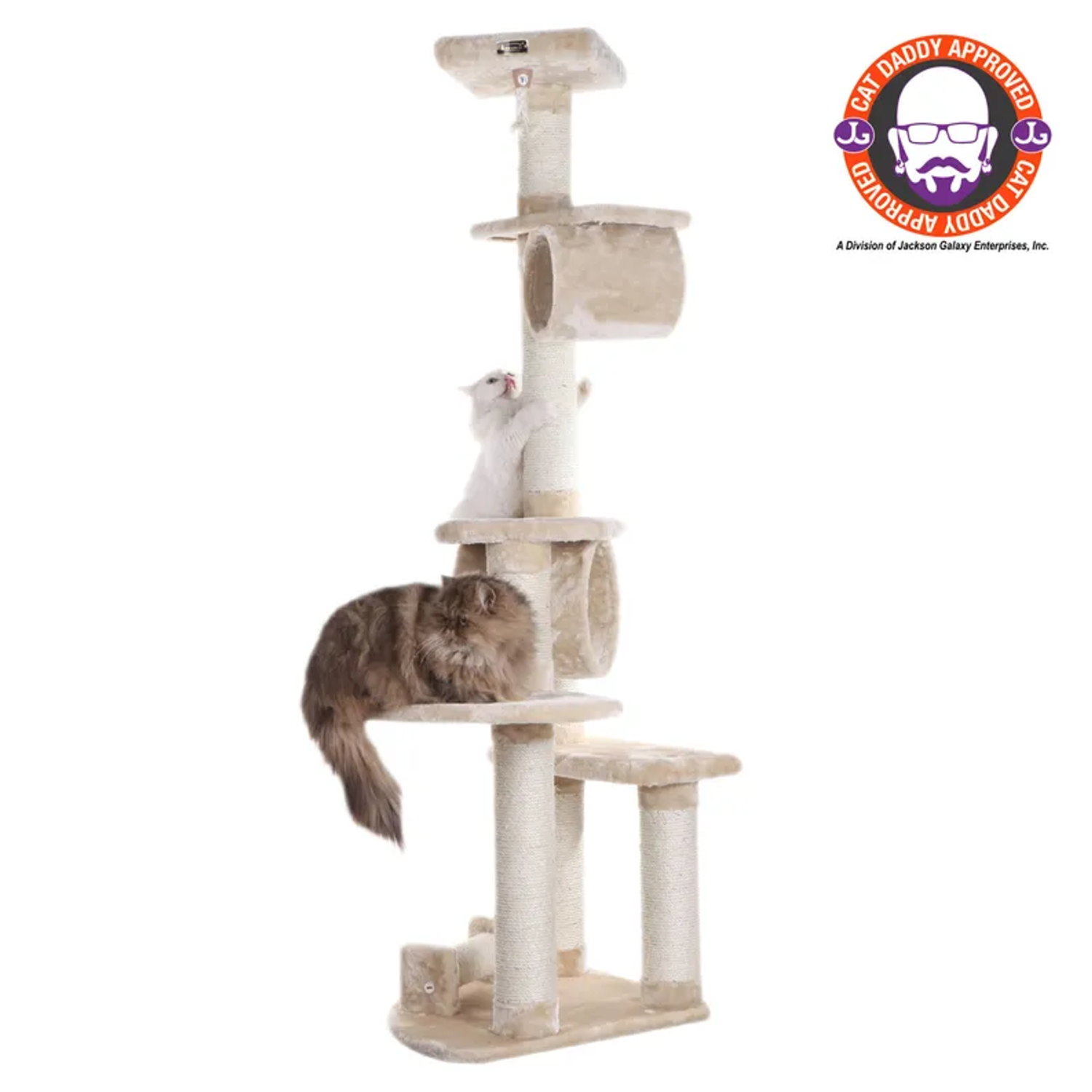 AeroMark International Inc 74 " H Real Wood Cat Tree With Cured Sisal Posts A7463 Scratchers