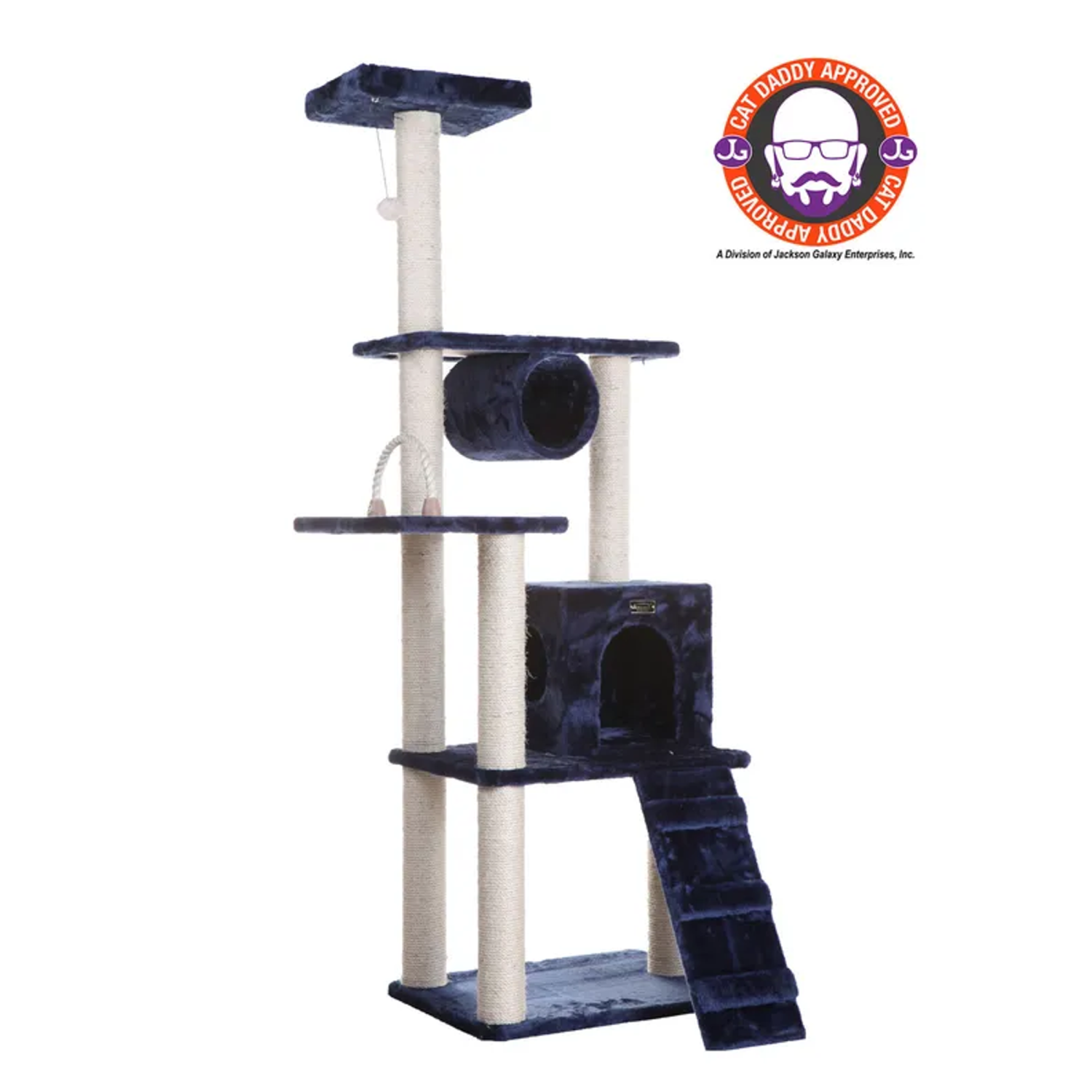 AeroMark International Inc Real Wood 71" Navy Cat ClimbIng Tower Scratching Furniture Scratchers
