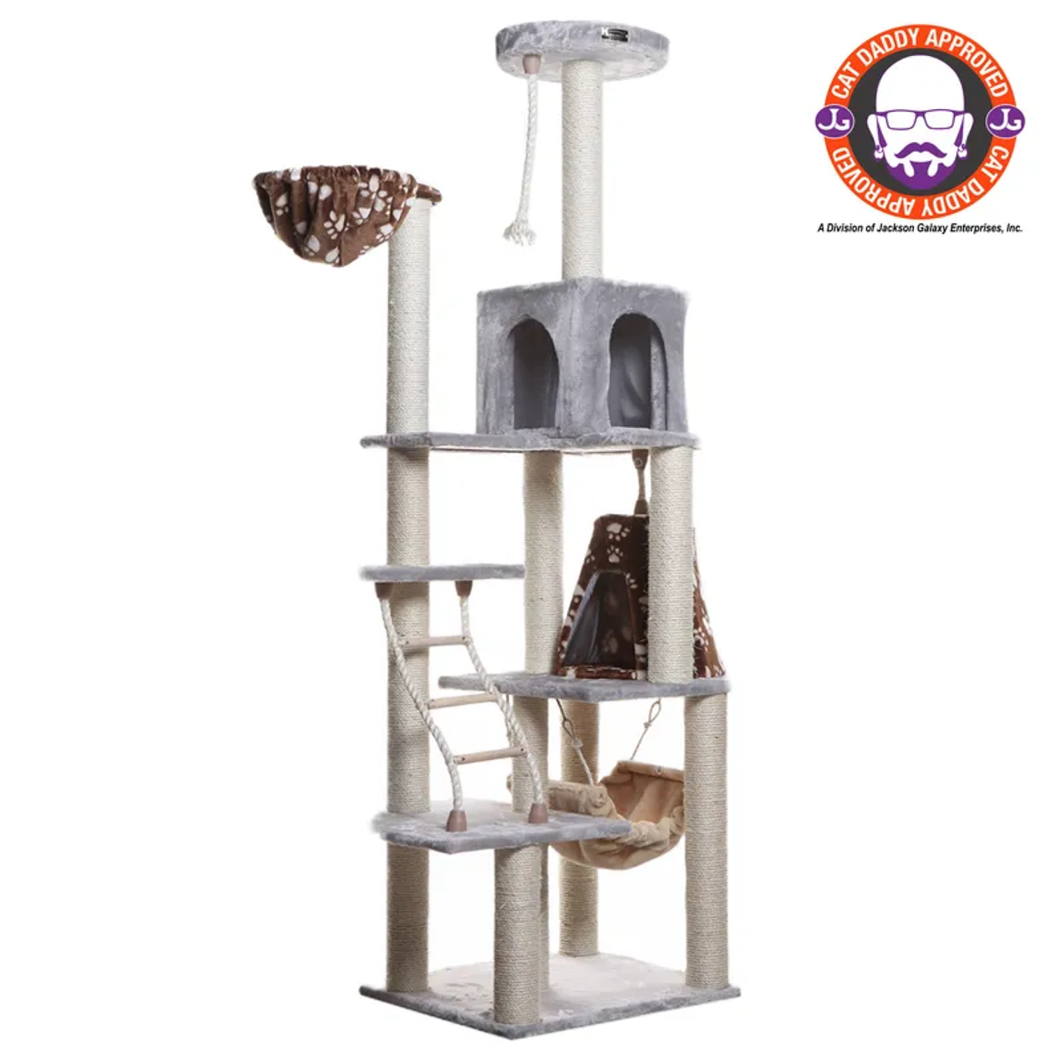 AeroMark International Inc Real Wood Cat Climber Play House With Playhouse