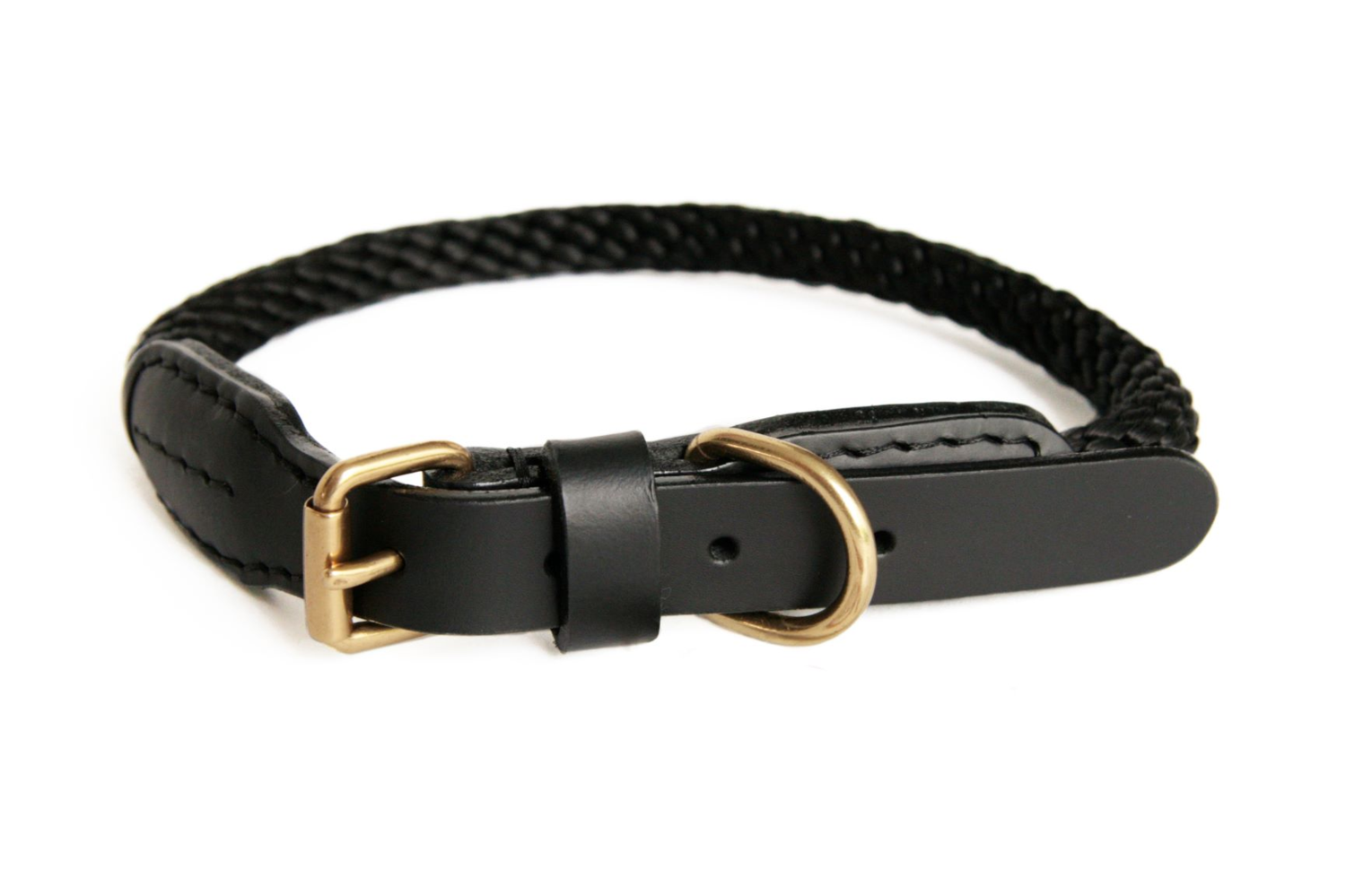 Alvalley LLC Rope and Leather Collar with Buckle (18 in) Dog Collars