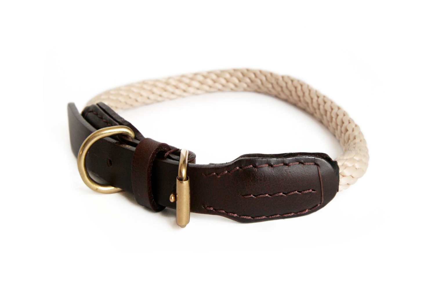 Alvalley LLC Rope and Leather Collar with Buckle (24 in) Dog Collars