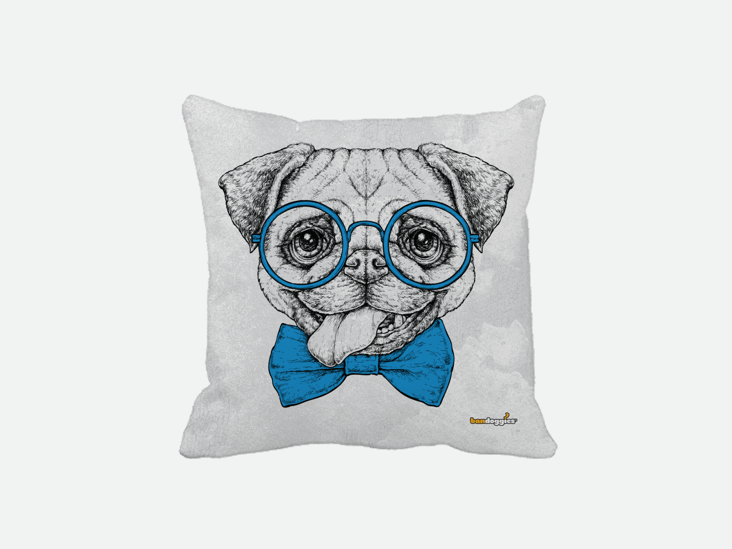 Bandoggies Smartie Pants Pug Throw Pillow Dog Bandanas