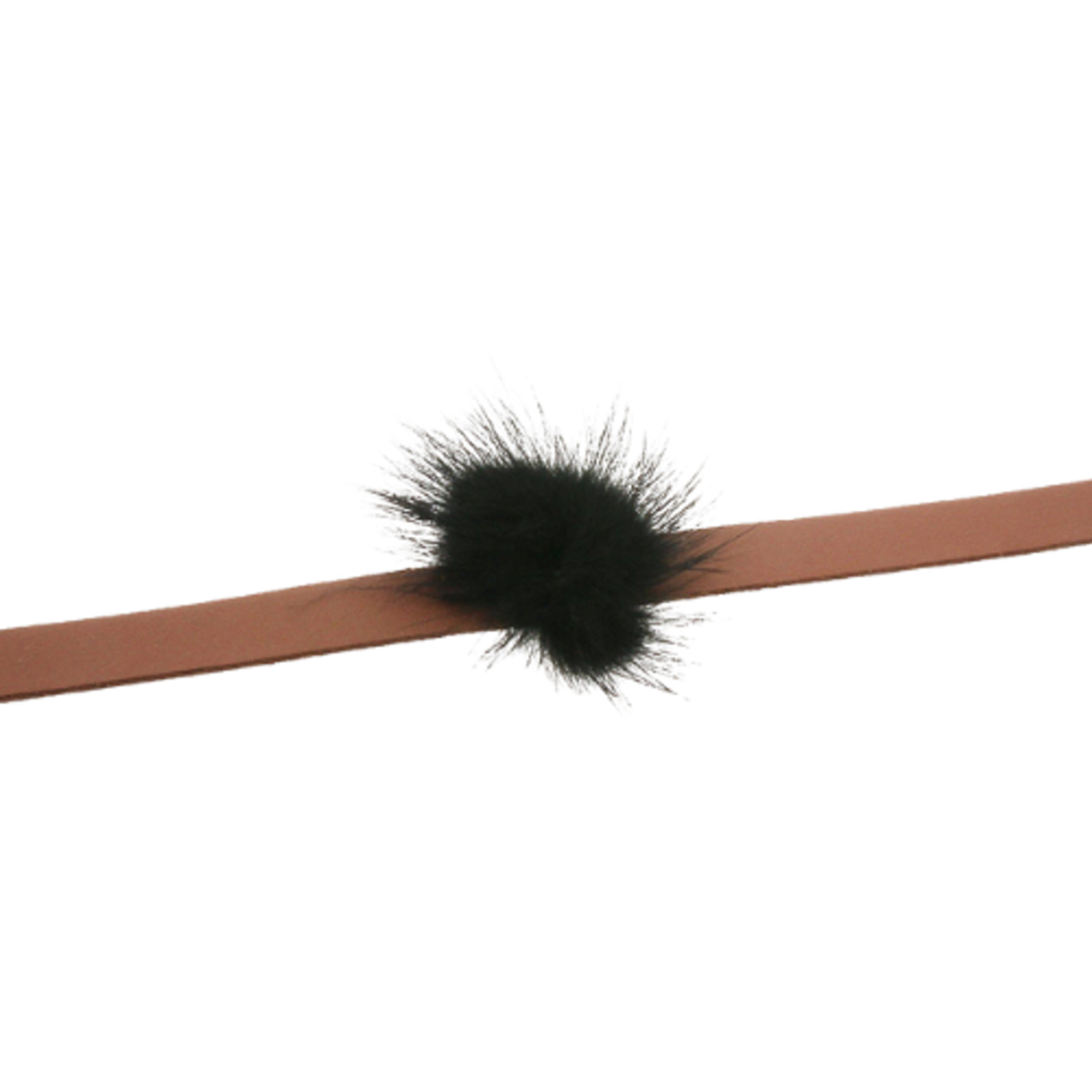 Bark Fifth Avenue Suede Pom Pom Necklace Dog Collars