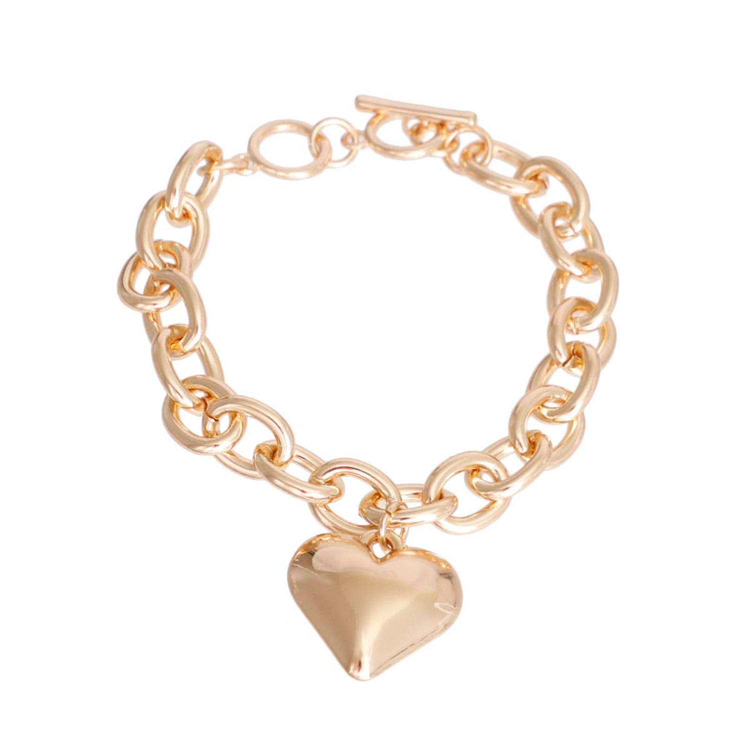 Bark Fifth Avenue Gold Cable Chain Heart Toggle Necklace Dog Collars