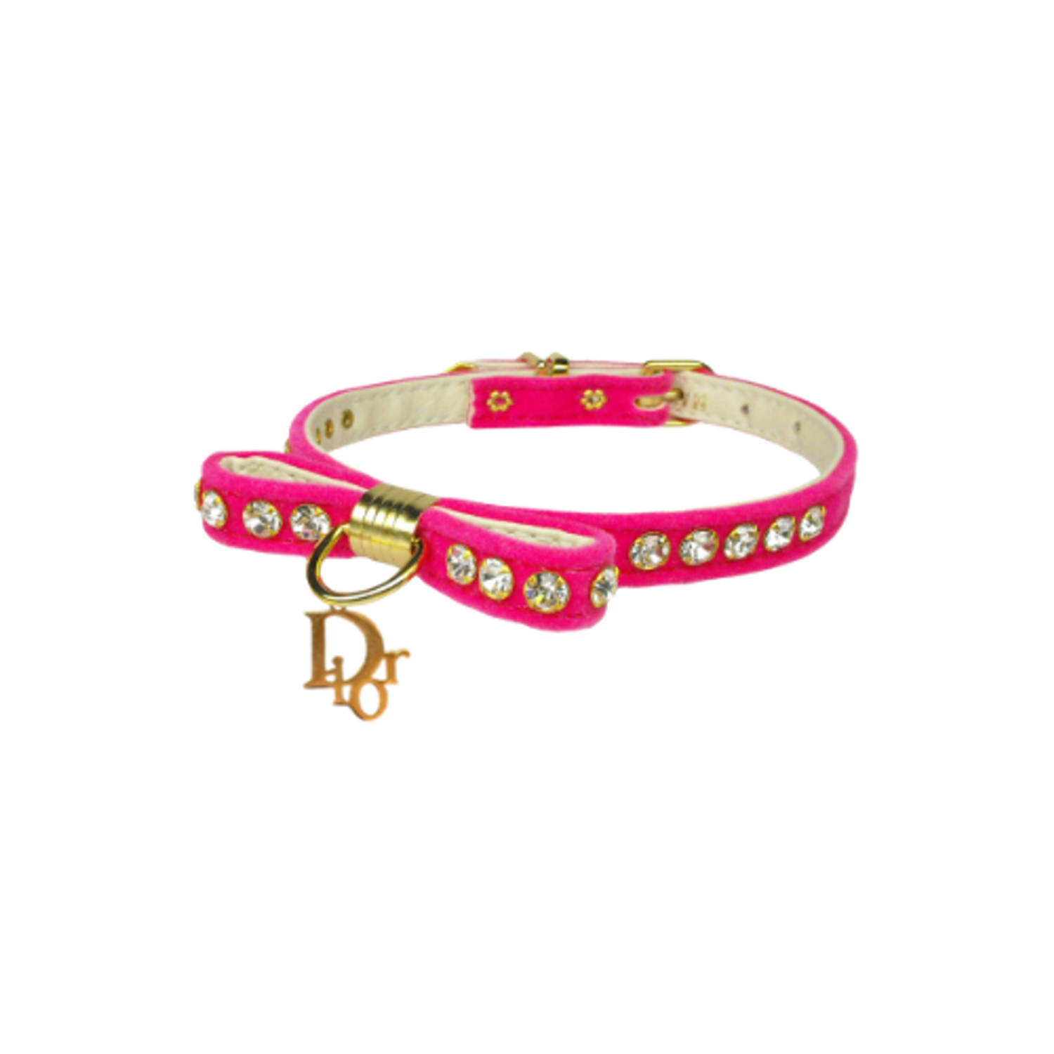 Bark Fifth Avenue Dior-able Velvet Bow Dog Collar Dog Collars