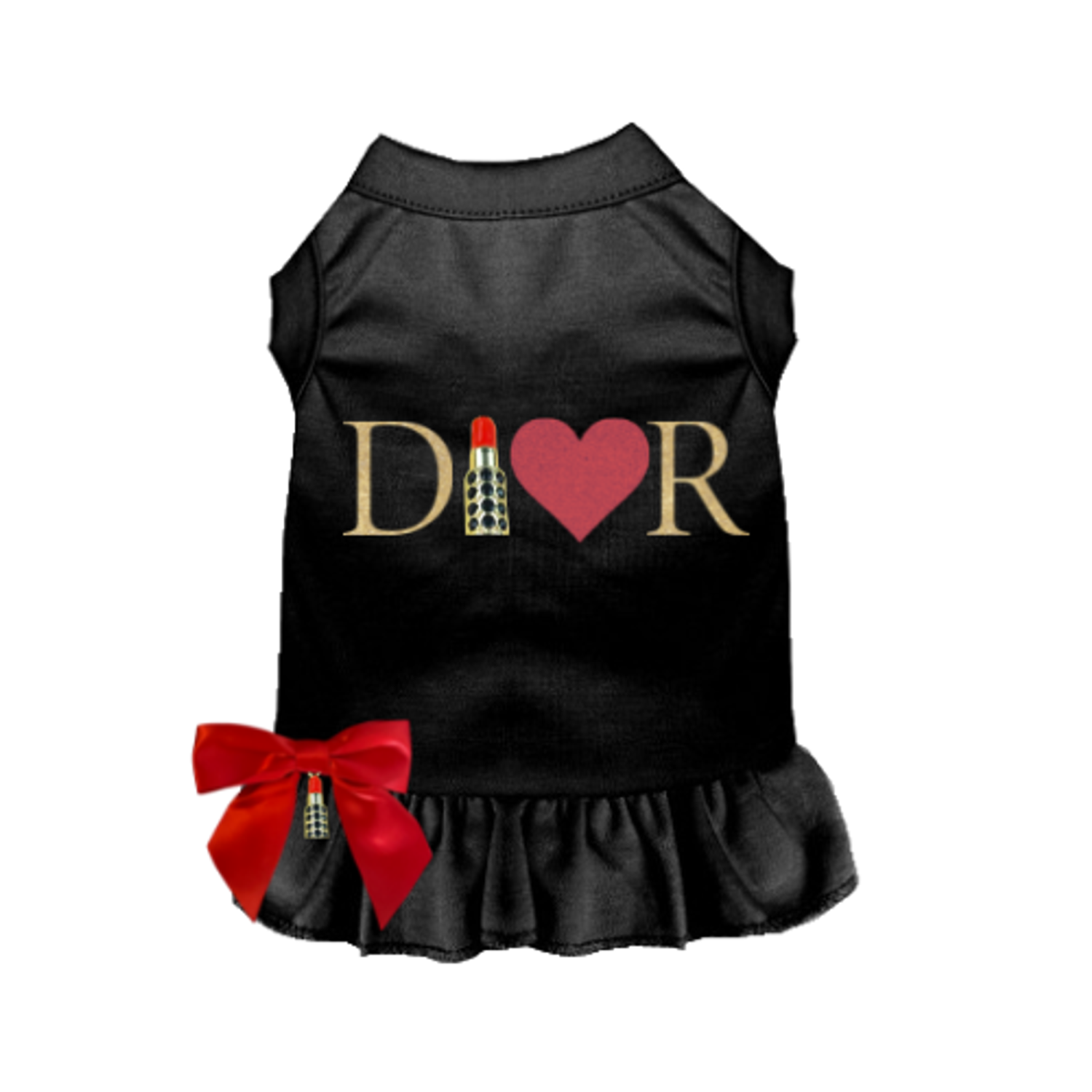 Bark Fifth Avenue Glitter Dior-able Lipstick Dog Dress Dog Clothes
