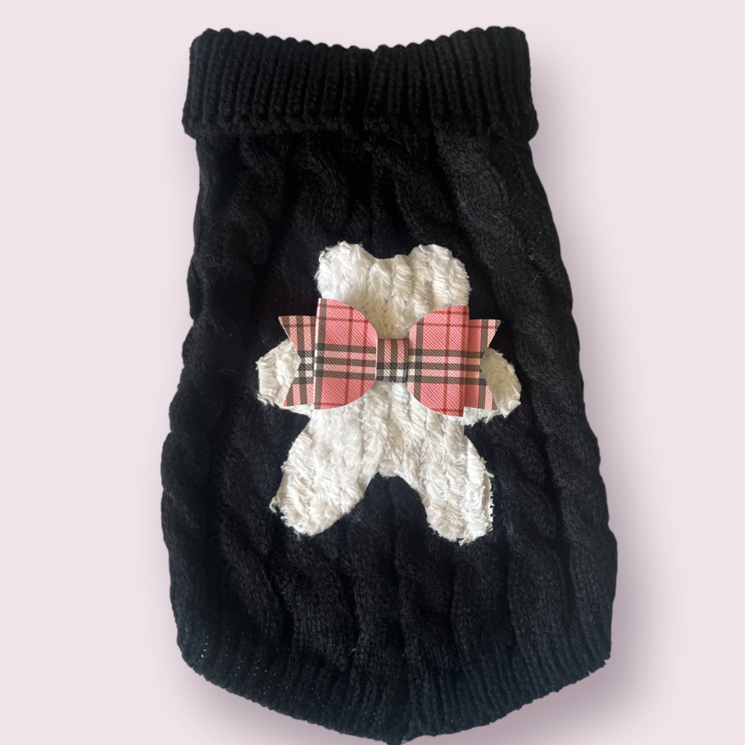 Bark Fifth Avenue Chenille Bear Knit Turtleneck Dog Sweater Dog Clothes