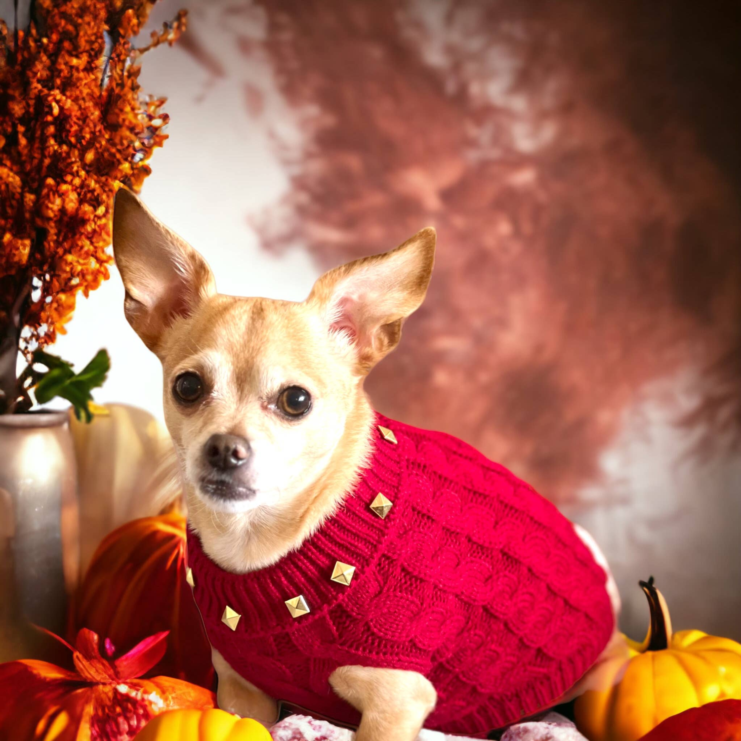 Bark Fifth Avenue Studded Knit Turtleneck- Dog Sweater Dog Clothes