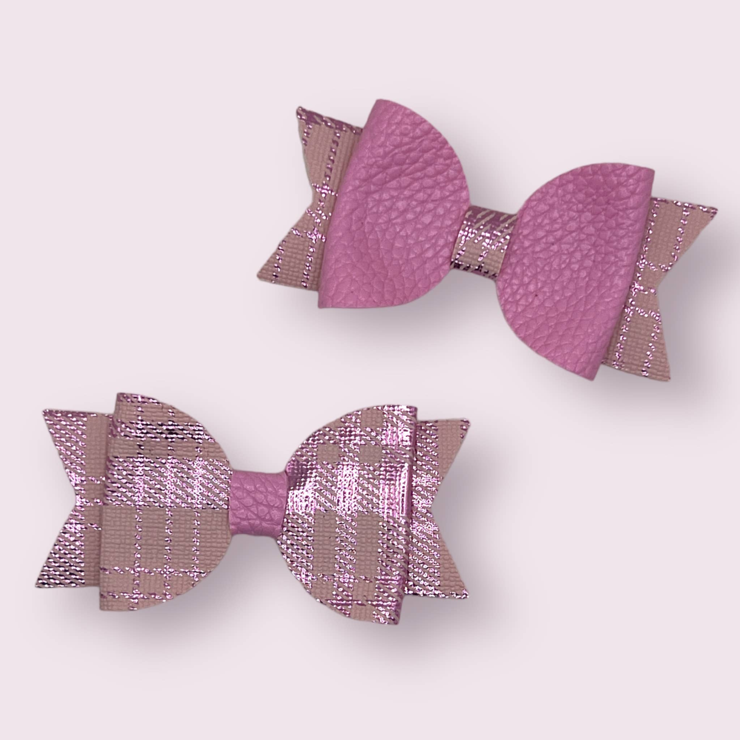 Bark Fifth Avenue Tartan Leatherette - Dog Hair Bow Dog Clothes