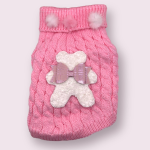 Bark Fifth Avenue Terry Cloth Knit PomPom Bear Dog Sweater Dog Clothes