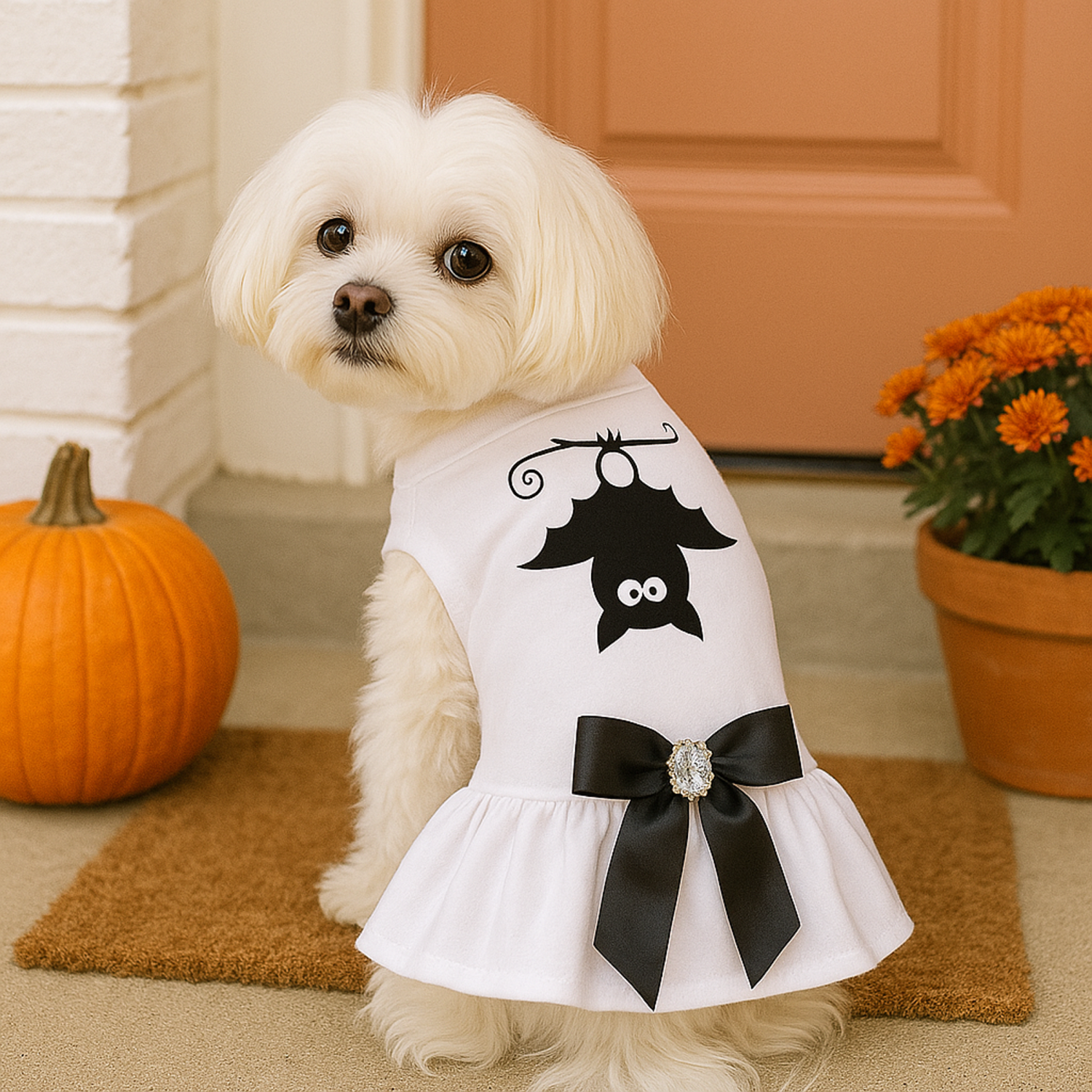 Bark Fifth Avenue Upside-Down Bat Cameo Gala Dress Dog Clothes