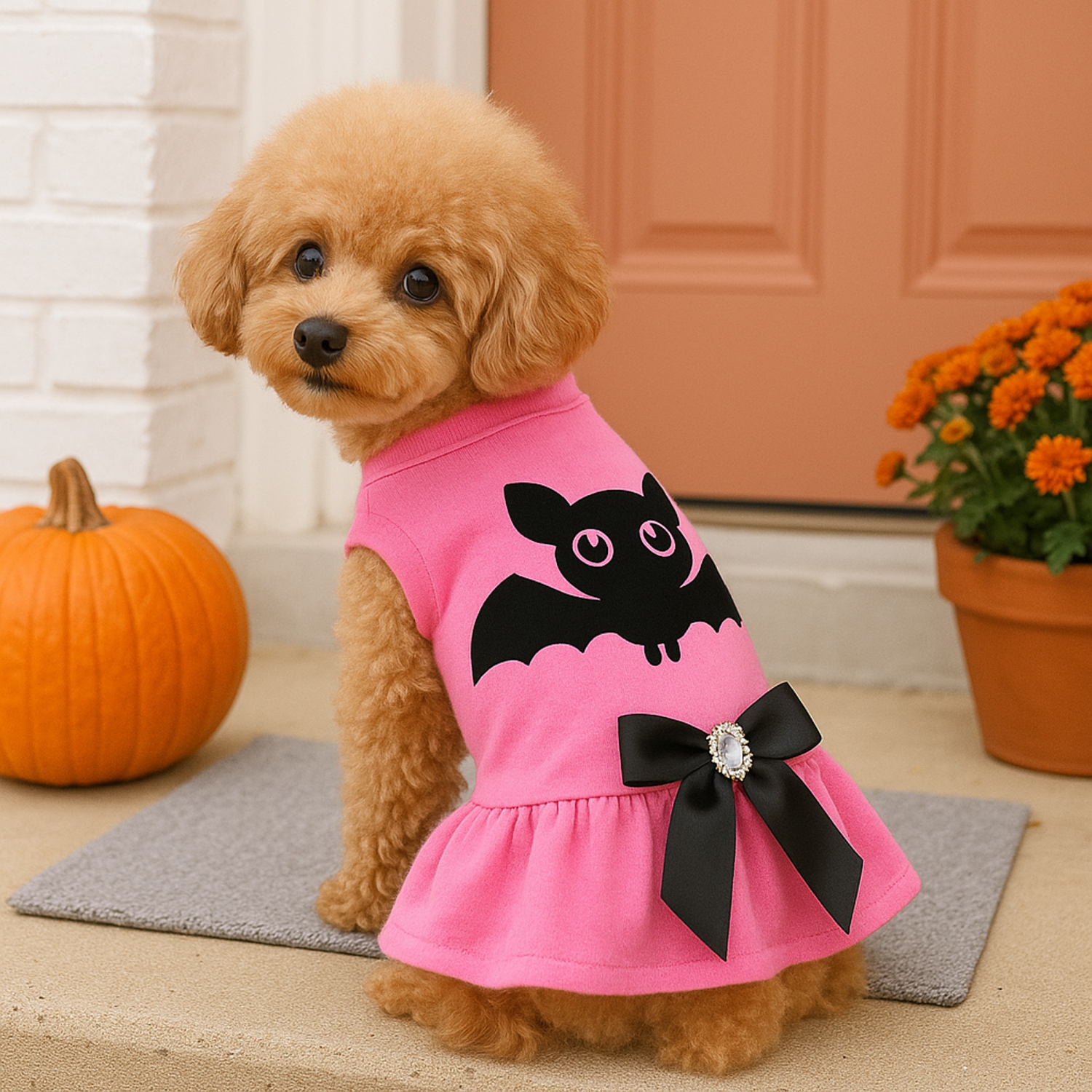 Bark Fifth Avenue Bubblegum Bat Bijou Jewel Dress Dog Clothes