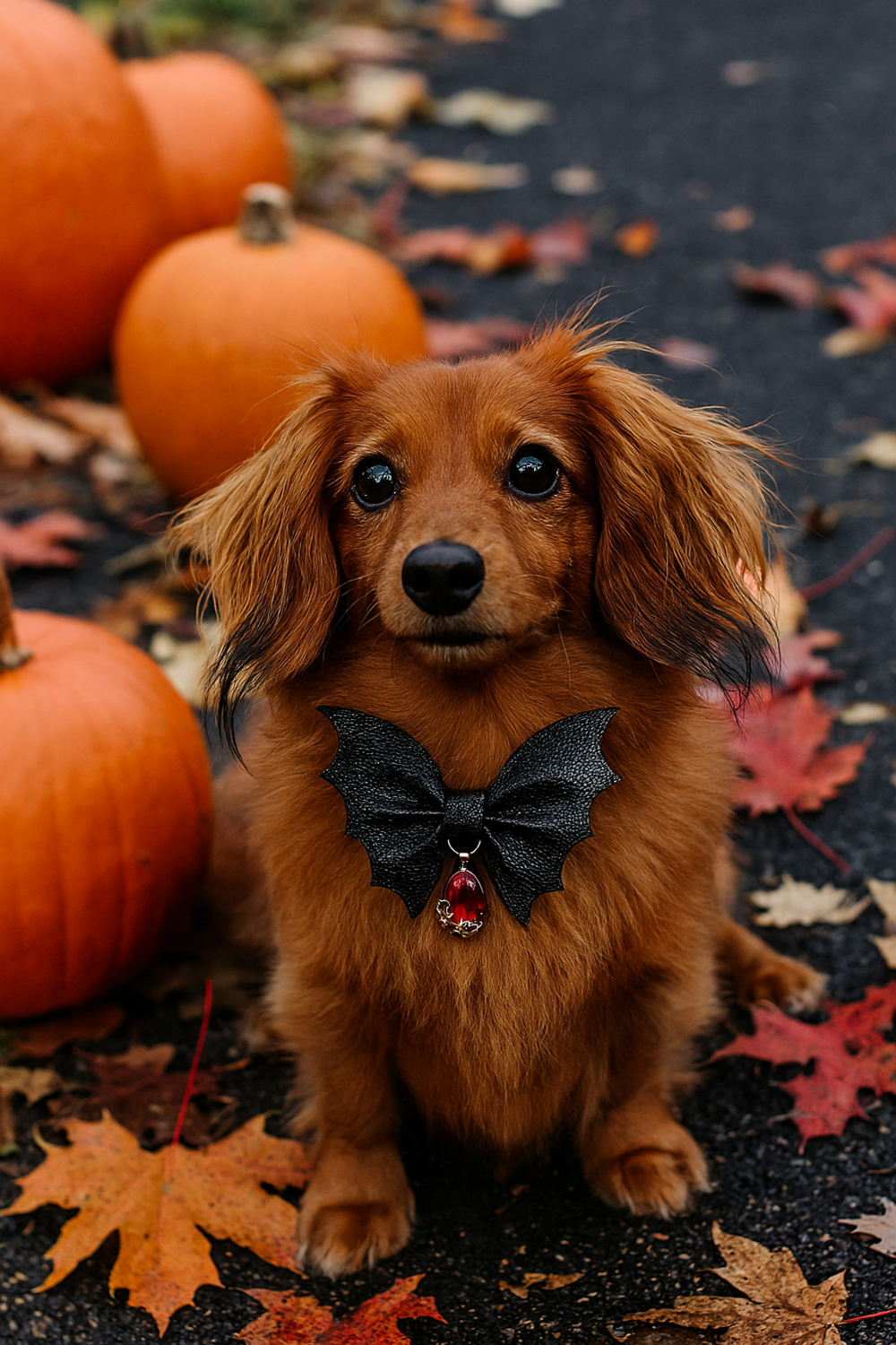 Bark Fifth Avenue Batty & Fabulous Ribbon Boo-tie Necklace Dog Clothes