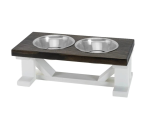Bearwood Essentials Farmhouse 2-Bowl Elevated Dog Feeder Ebony Medium