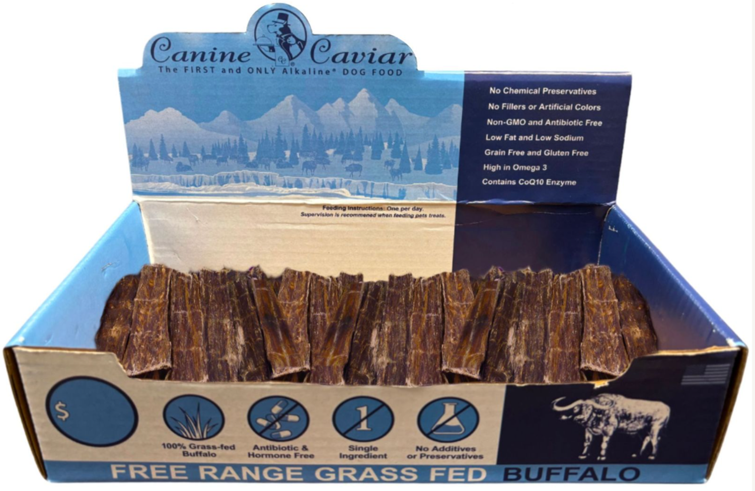 Canine Caviar Jerky Flat 6" box Dog Food