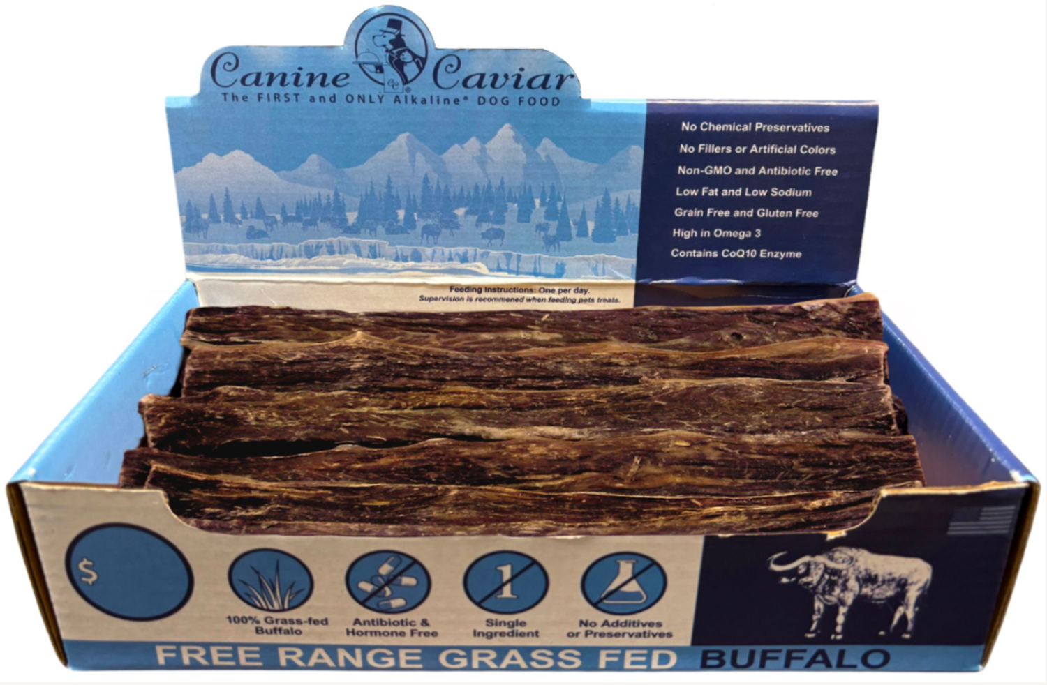 Canine Caviar Jerky Flat 12" box Dog Food