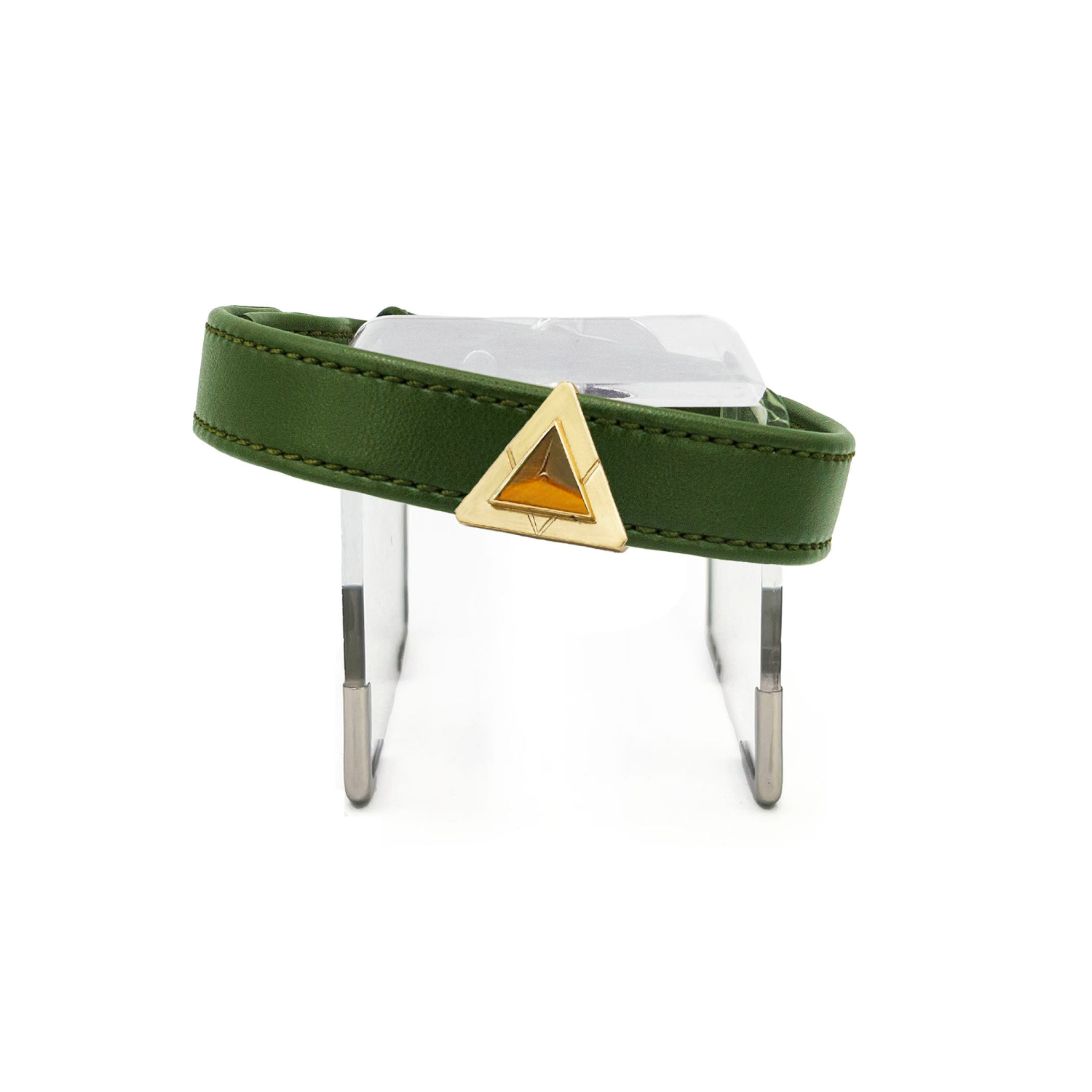 DIPHDA Olive Tiger Collar Charm Set Pet Accessories