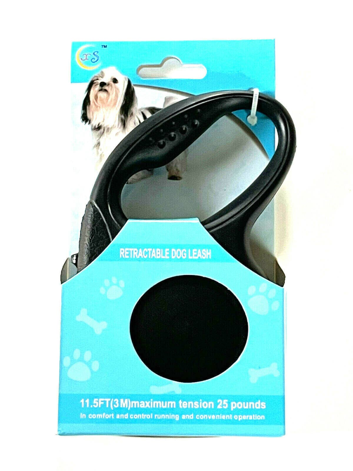 HASHIR PRODUCTS Retractable Dog Pet Leash 11.5ft (3m) Maximum Tension 25 Lbs Black Color Grooming Supplies