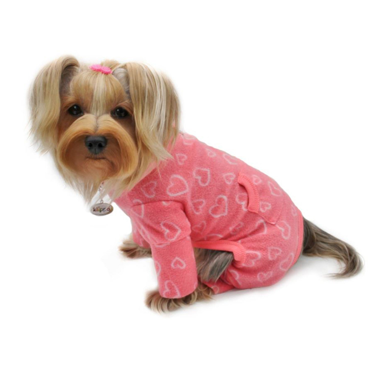 Klippo Pet Inc Blush of Love Fleece Turtleneck Pajamas Dog Clothes