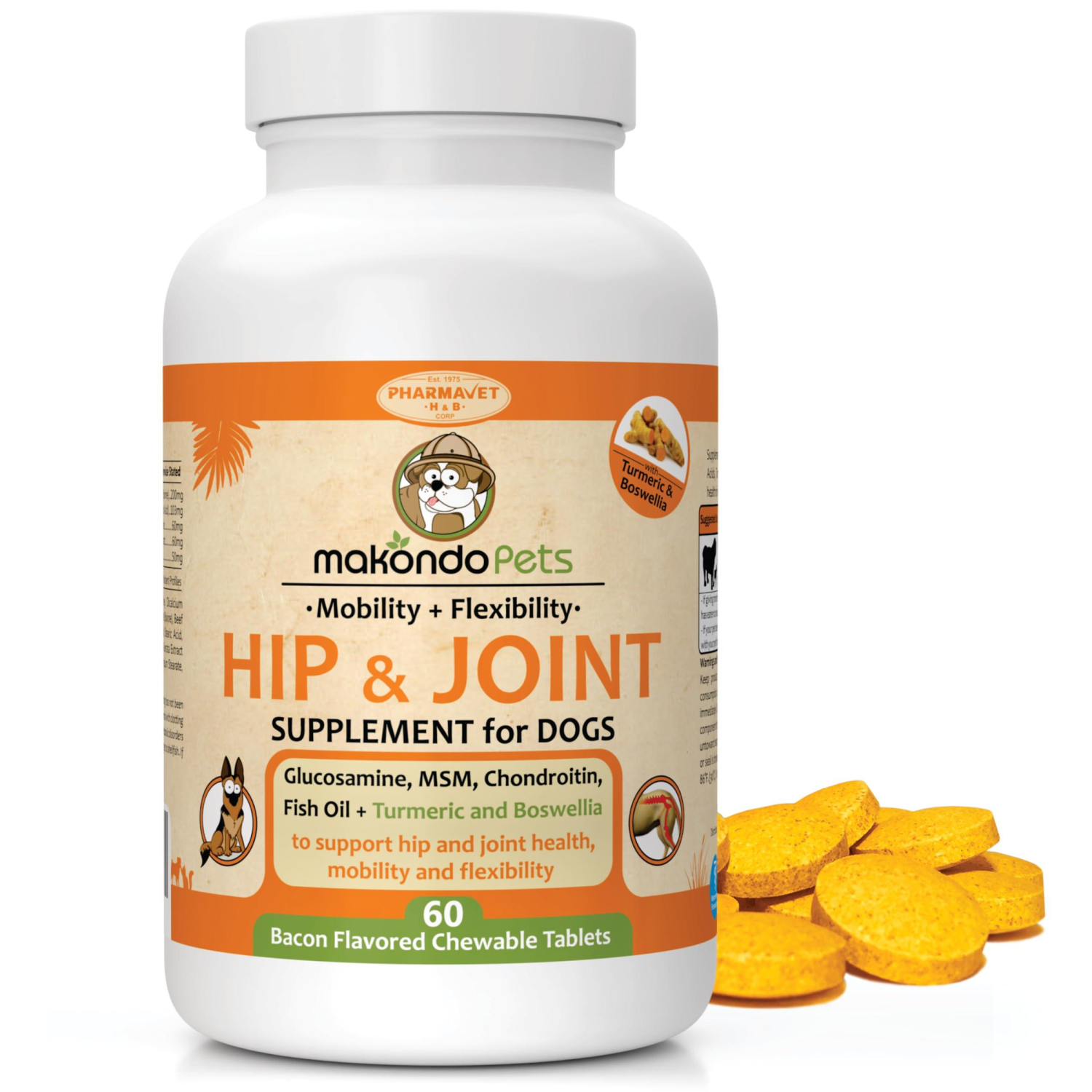 Onlihub Inc Dog Hip and Joint Supplement with Glucosamine Turmeric for Dogs Vitamins & Supplements