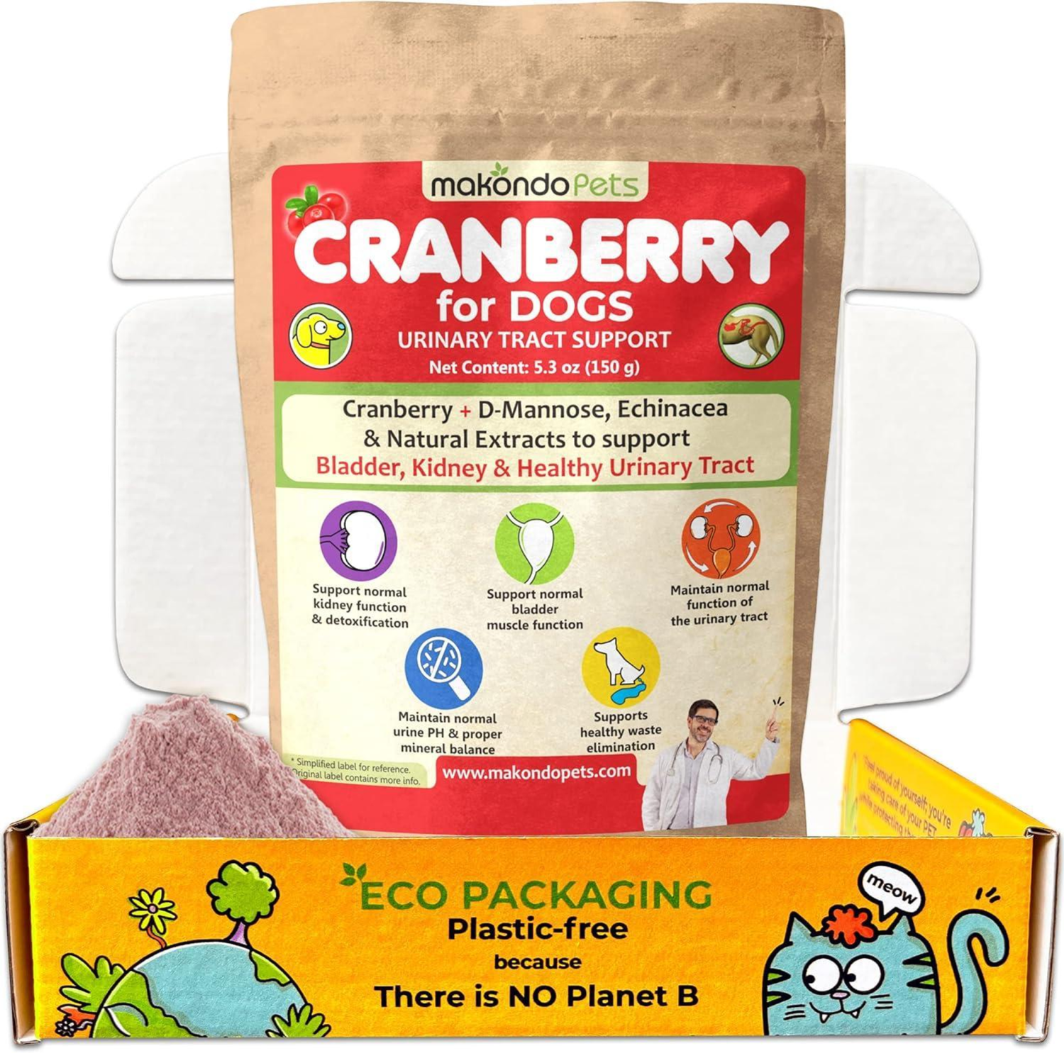 Onlihub Inc Dog Cranberry Supplement Natural Dog UTI Treatment & Kidney Support for Dogs Vitamins & Supplements