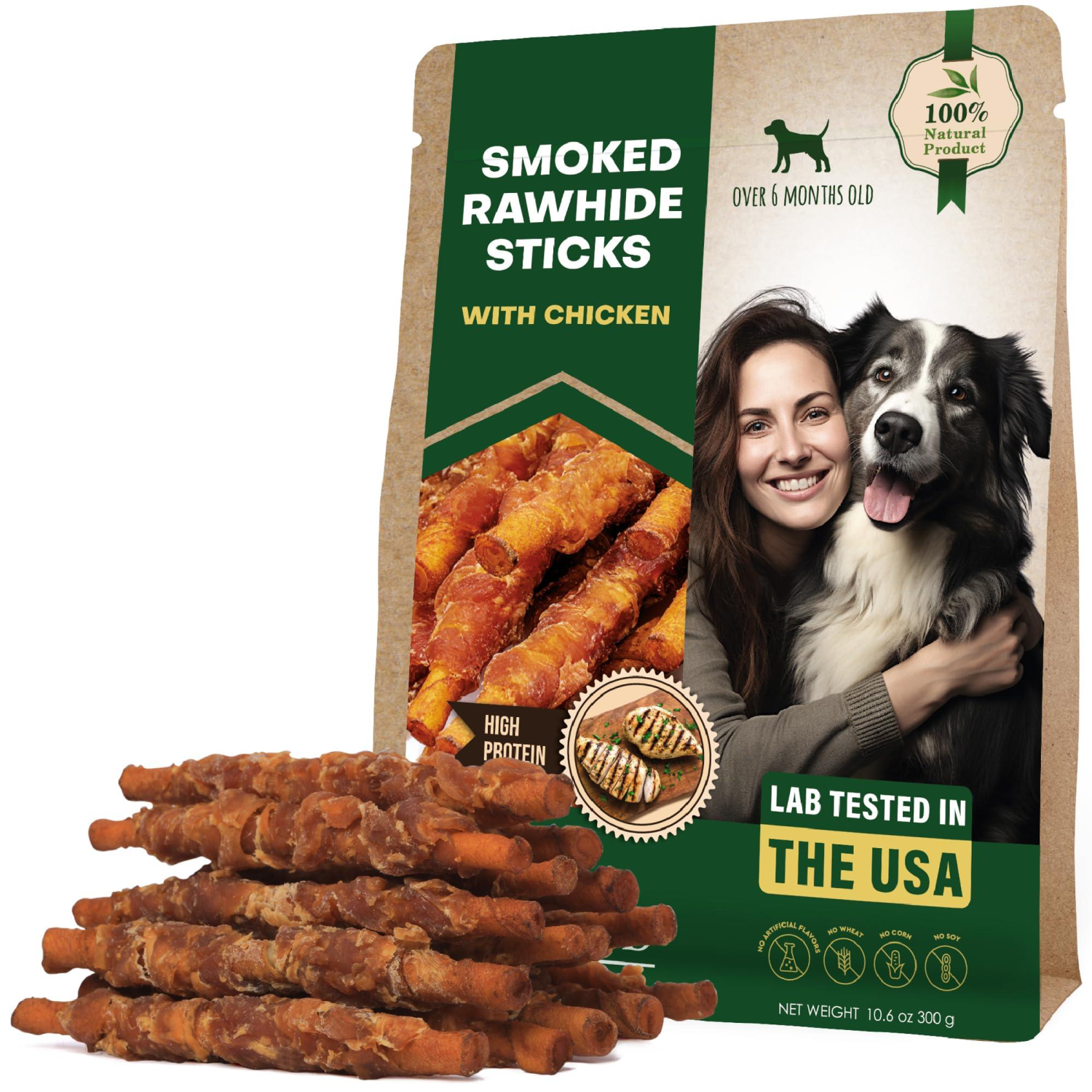 Onlihub Inc Dog Smoked Rawhide Sticks Wrapped Chicken Vitamins & Supplements