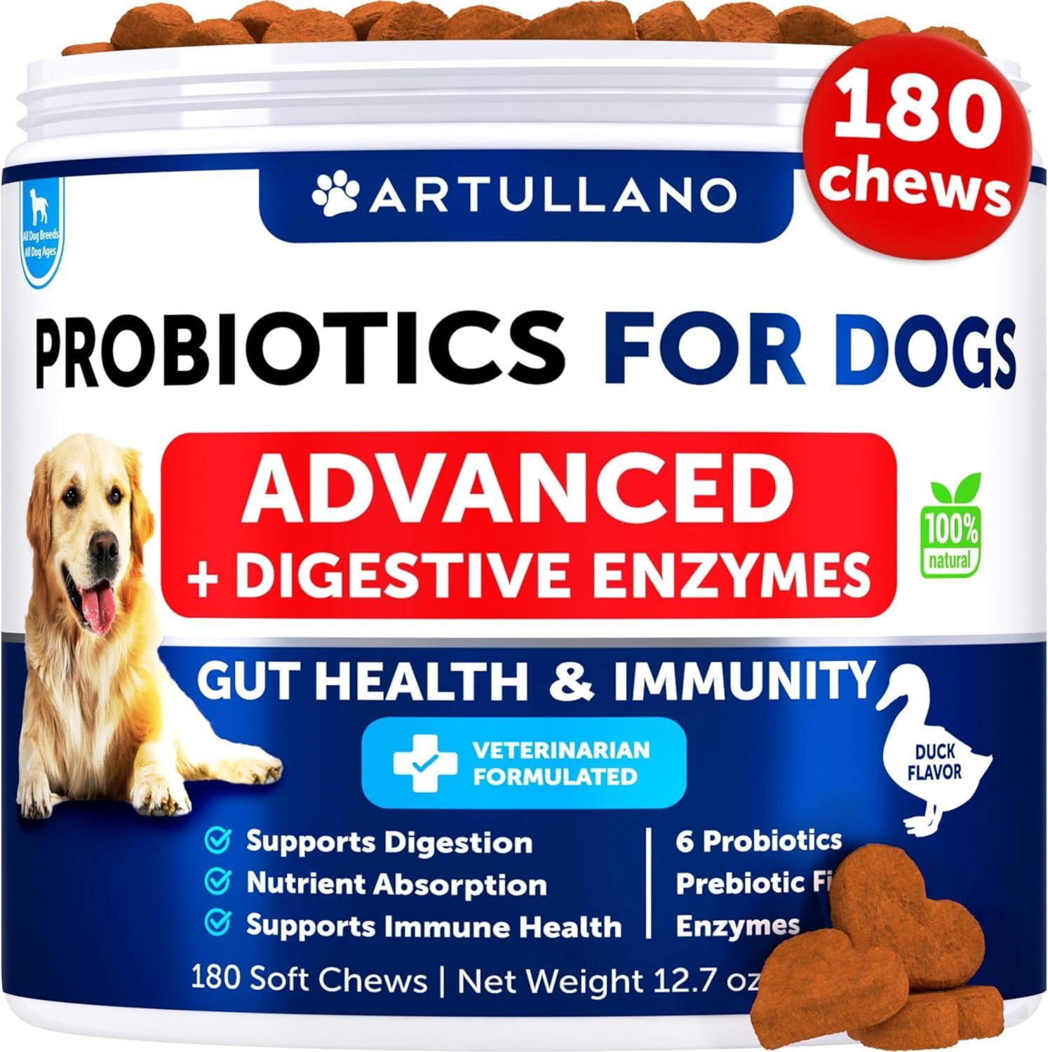 Onlihub Inc Probiotics for Dogs Support Gut Health Itchy Skin Allergies Vitamins & Supplements