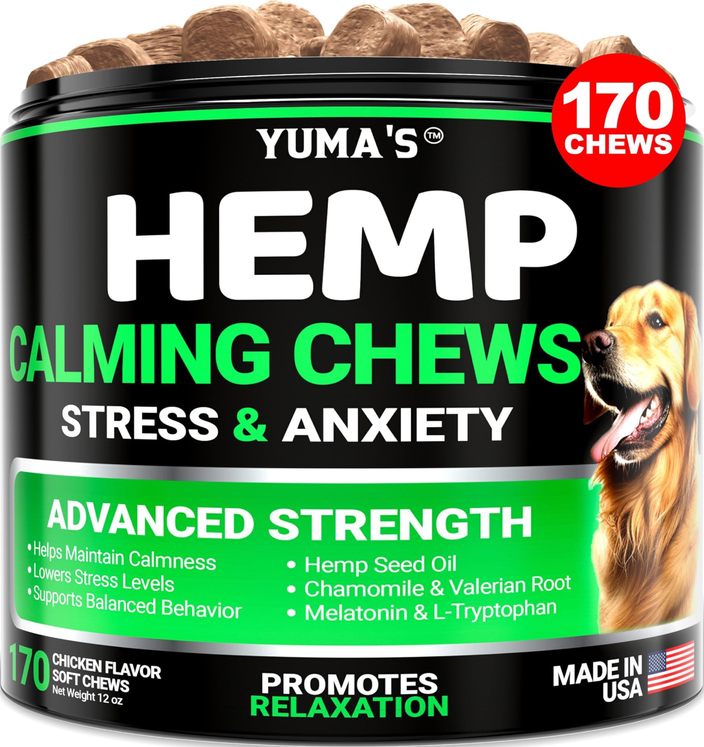 Onlihub Inc Hemp Calming Chews for Dogs Hip & Joint Support Dog Supplements