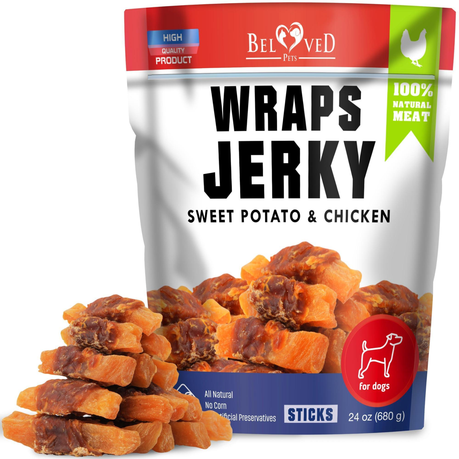 Onlihub Inc Chicken Jerky Dog Treats Pet Supplements