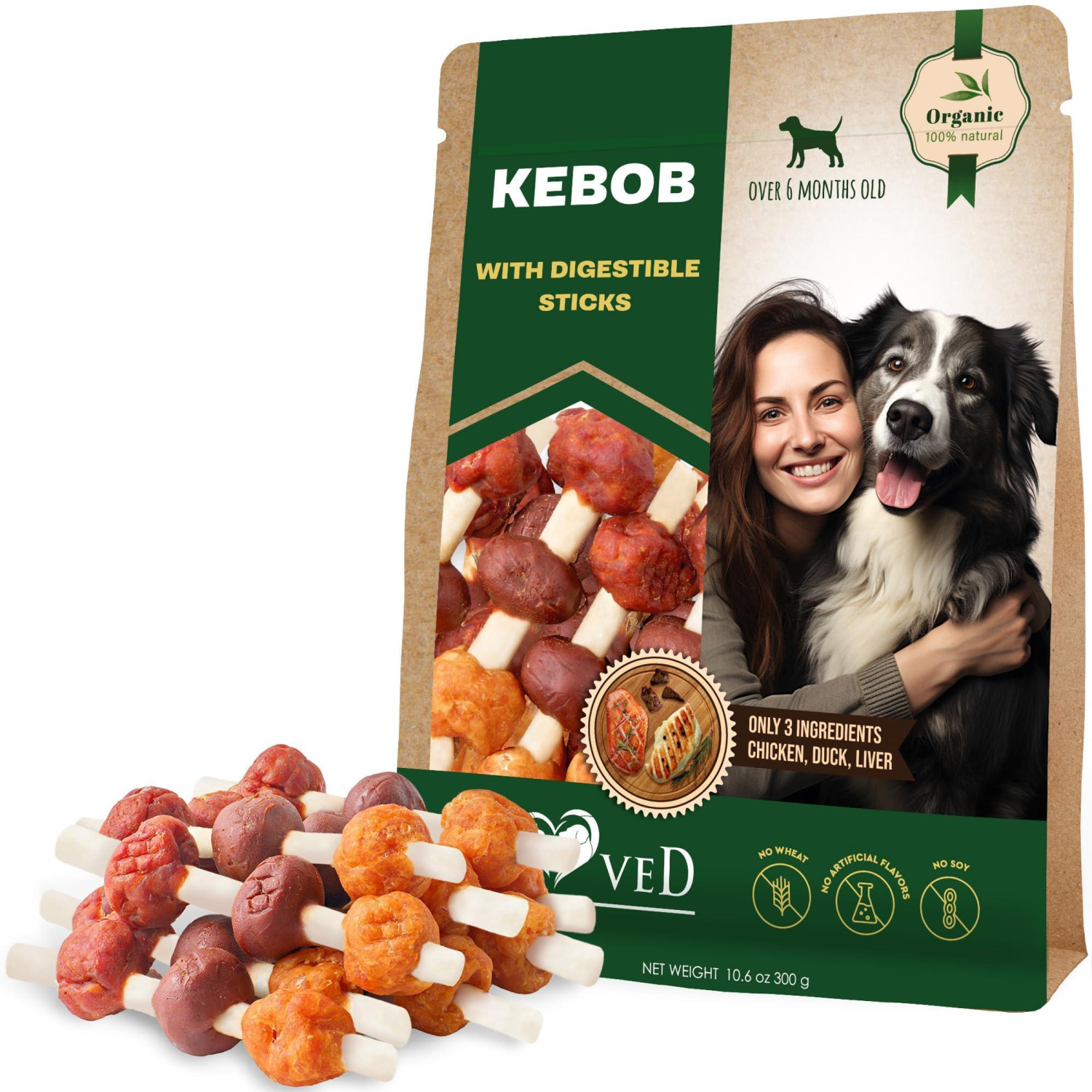 Onlihub Inc Dog Treats with Duck Chicken Pet Supplements