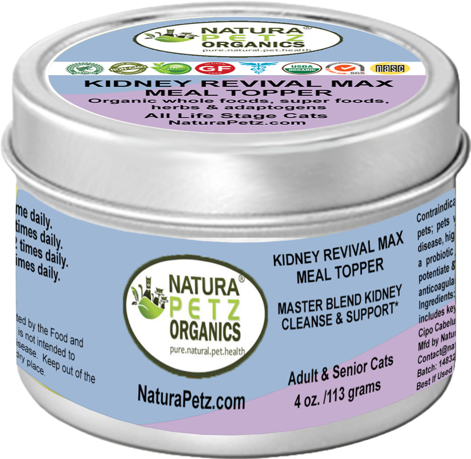 Organic Pet Systems Kidney Revival Max Meal Topper* Master Blend Kidney Cleanse & Support* Adult And Senior Dogs & Cats* Dog Food Toppers