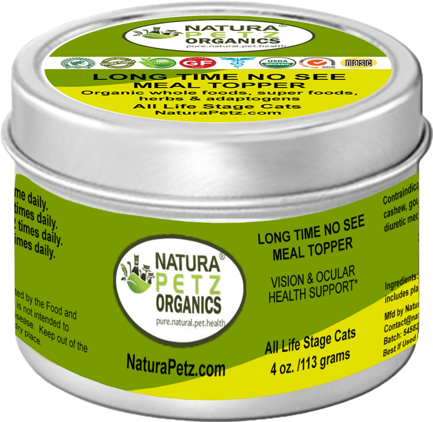 Organic Pet Systems Long Time No See Meal Topper*  Vision & Ocular Health Support* In Dogs And Cats* Dog Food Toppers
