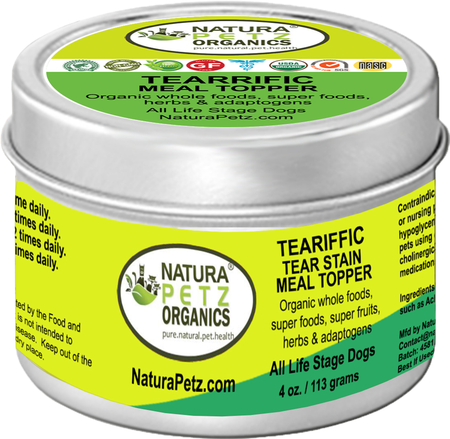 Organic Pet Systems Teariffic Meal Topper - Tear Stain Support For Dogs* Tear Stain Support For Cats* Dog Food Toppers