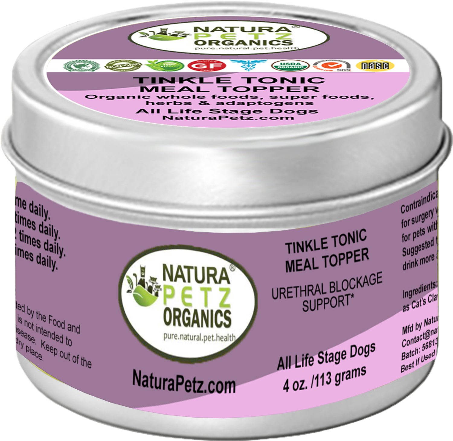 Organic Pet Systems Tinkle Tonic Meal Topper* Urethral Blockage Support For Dogs And Cats* Dog Food Toppers