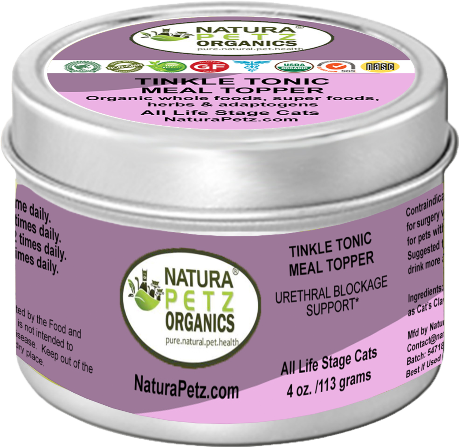Organic Pet Systems Tinkle Tonic Meal Topper* Urethral Blockage Support For Dogs And Cats* Dog Food Toppers