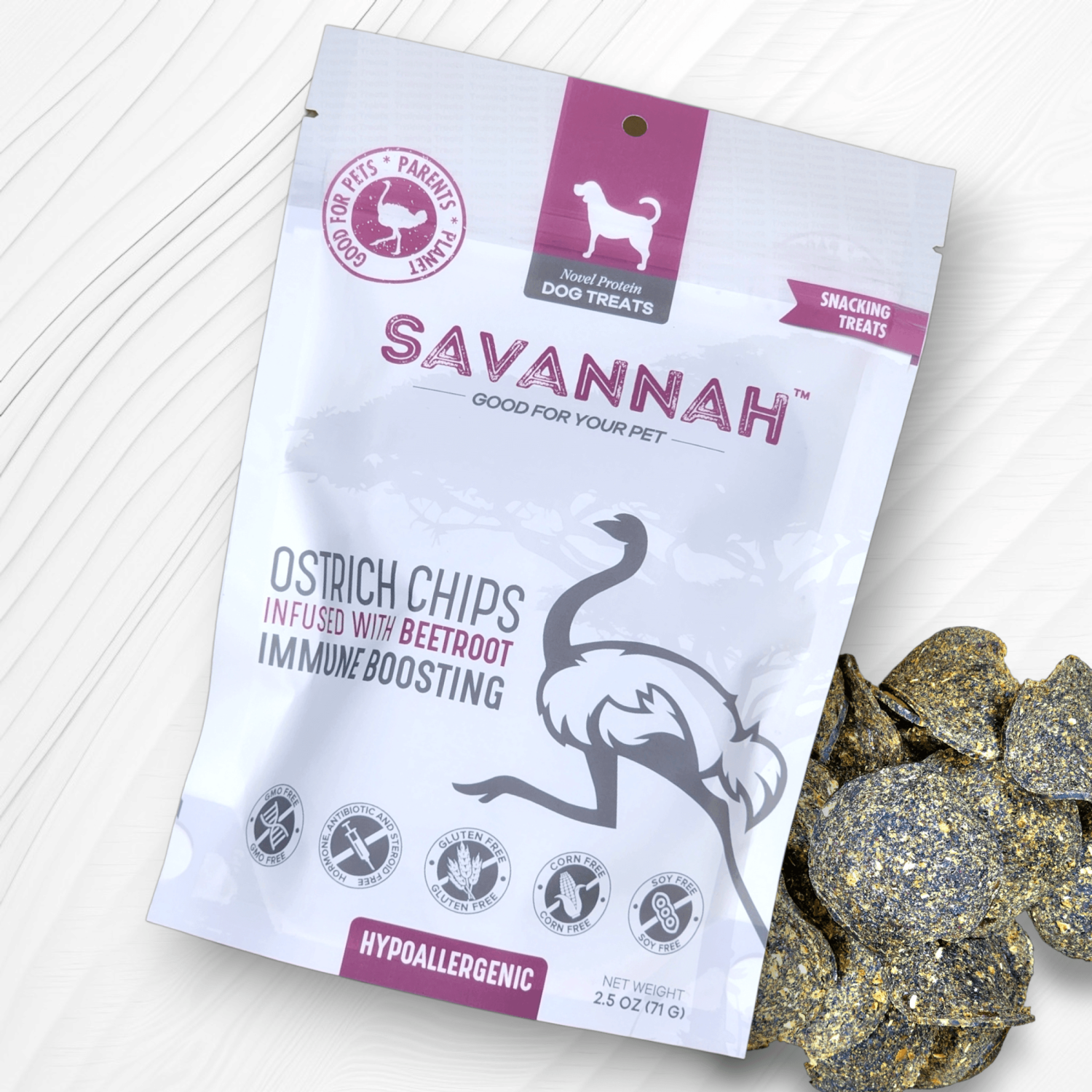 OstriTreats INC Ostrich Chips with Beetroot : The Flavorful