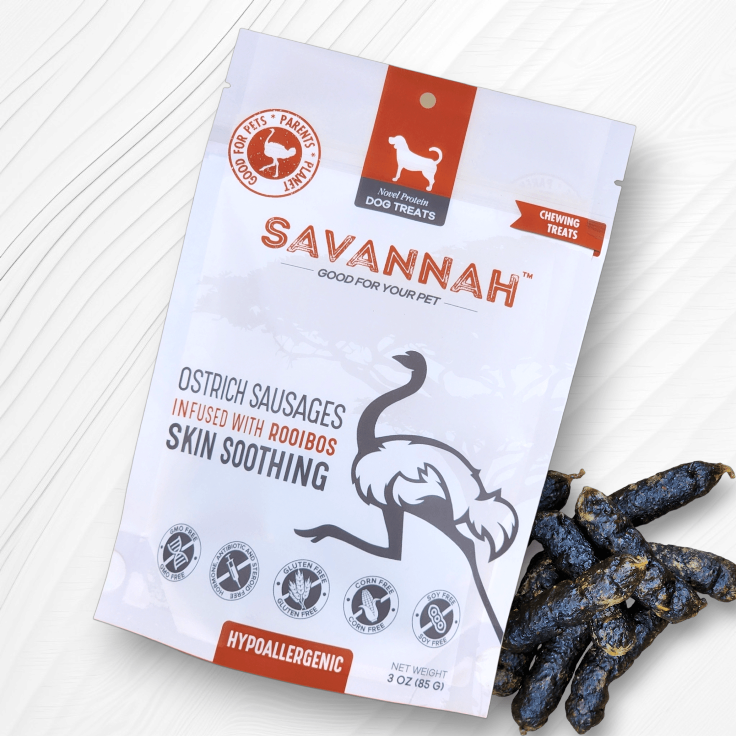OstriTreats INC Ostrich Sausages with Rooibos : The Delicious
