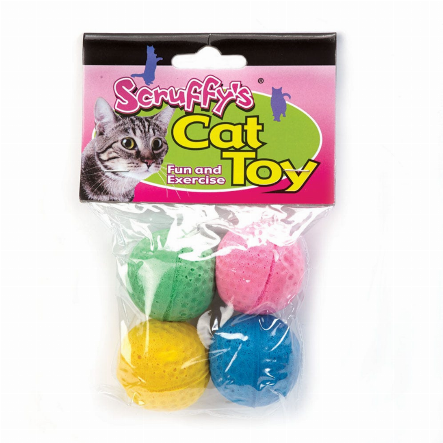 Pet Edge SFY Kitty Sponge Balls 4Pk Toys