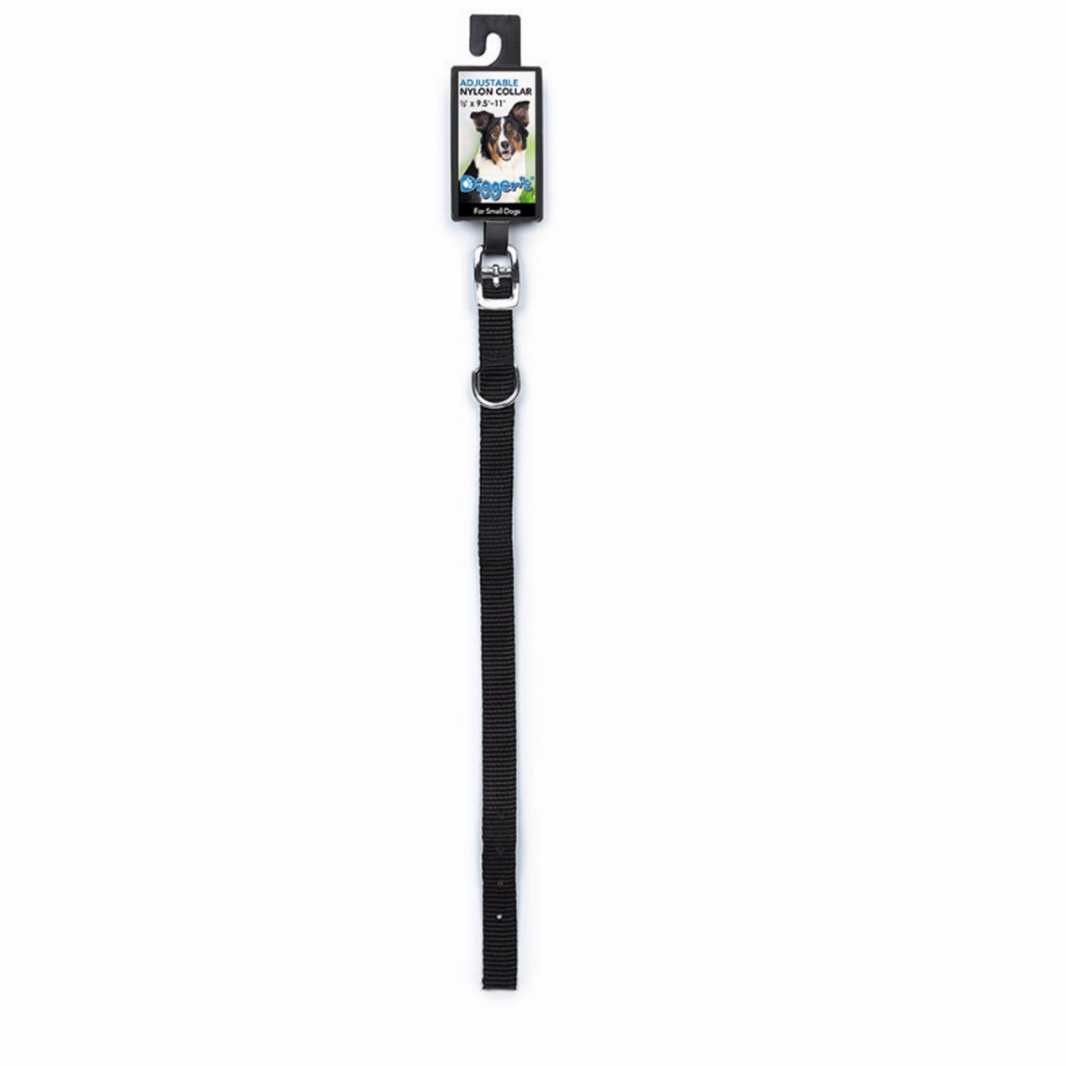Pet Edge DGR 1/2in Nylon Collar 14in Black Collars