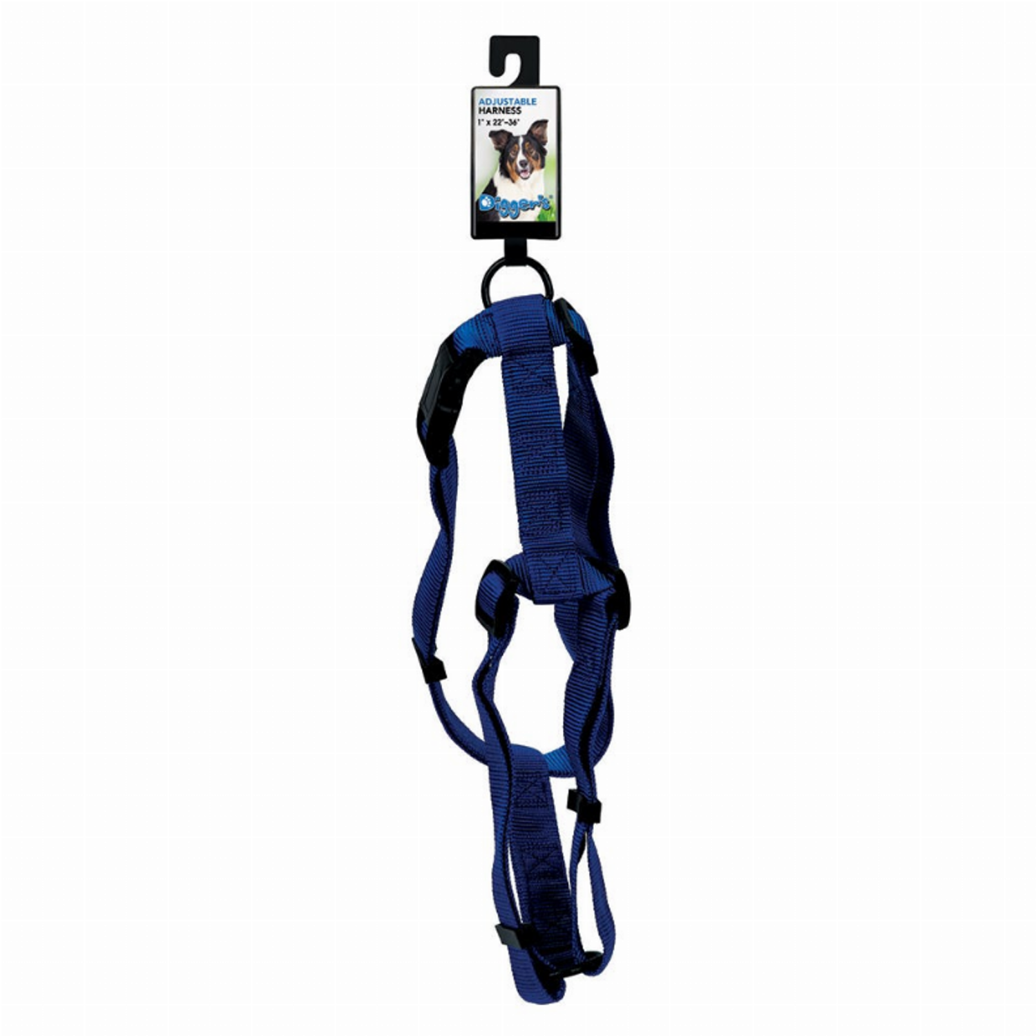 Pet Edge DGR 1in Adjustable Harness Blue Harnesses