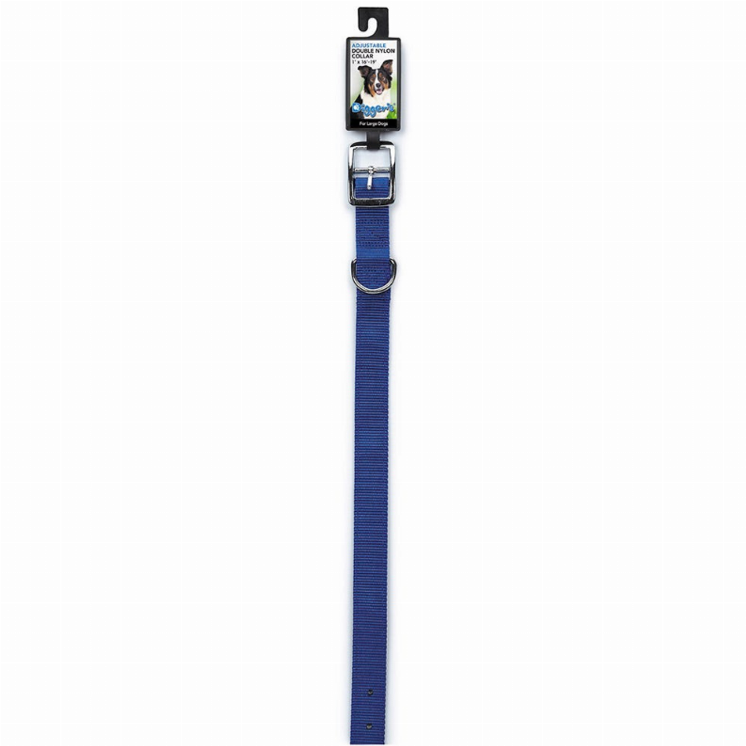 Pet Edge DGR 1in Dbl Nylon Collar 18in Blue Collars