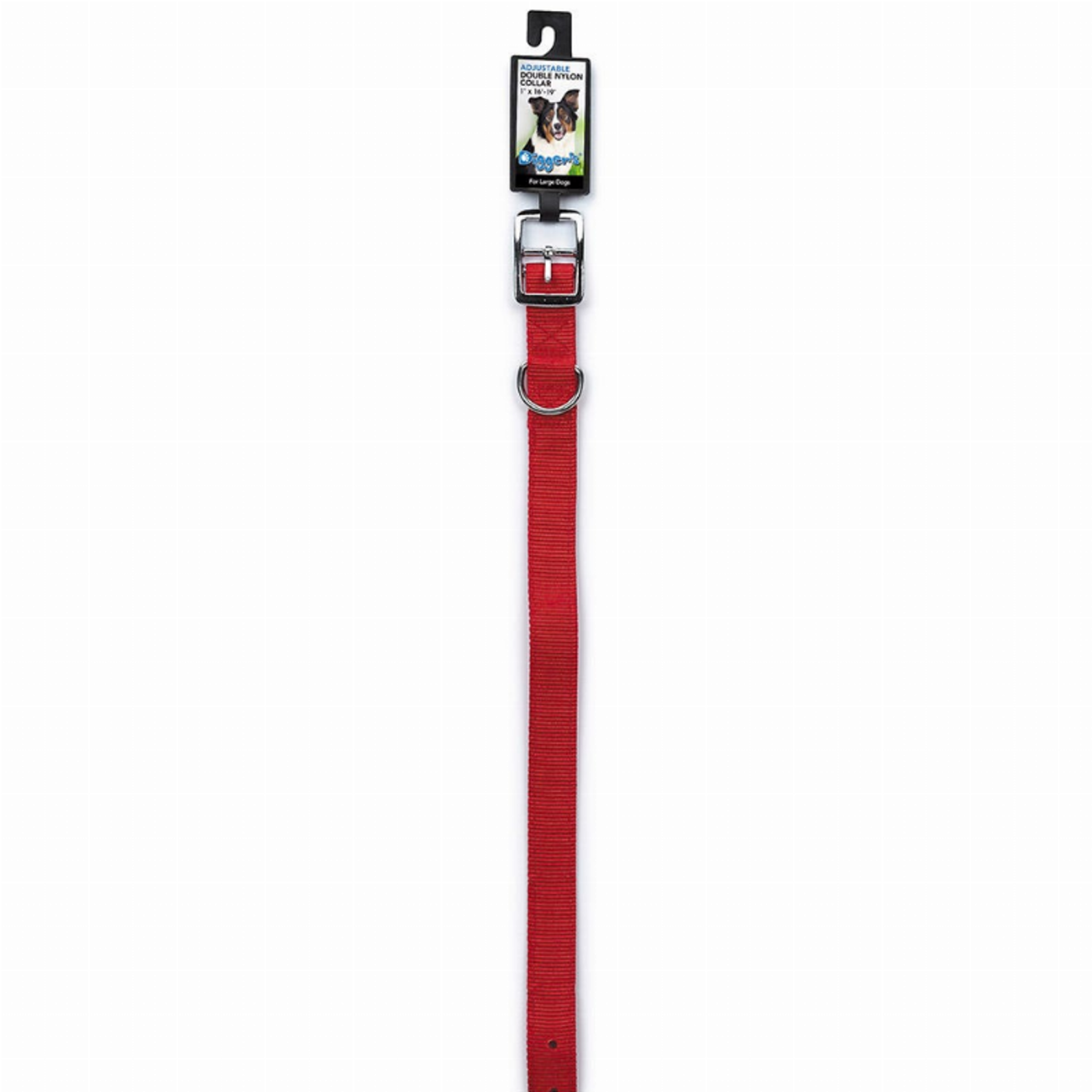 Pet Edge DGR 1in Dbl Nylon Collar 22in Red Collars