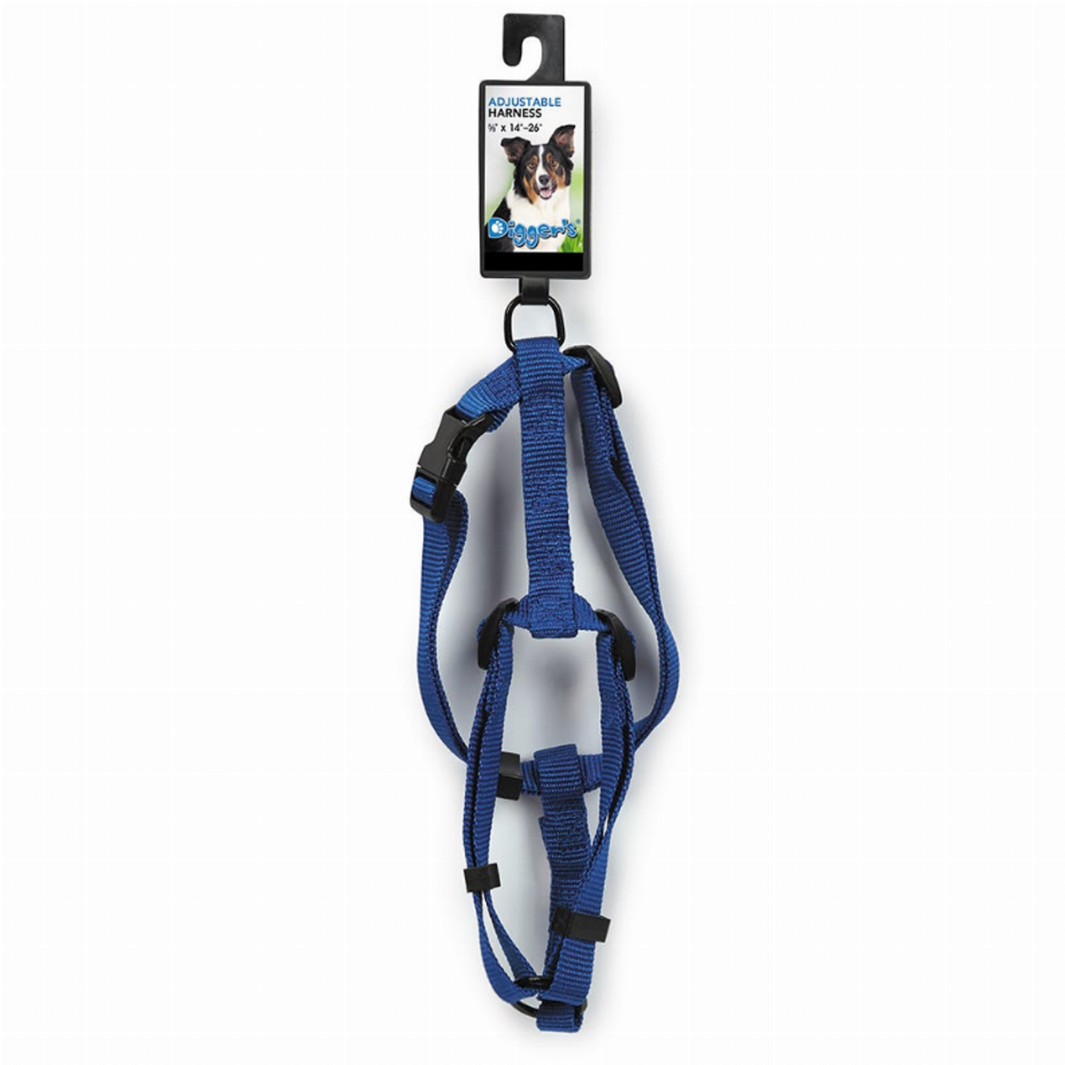 Pet Edge DGR 5/8in Adjustable Harness Blue Harnesses