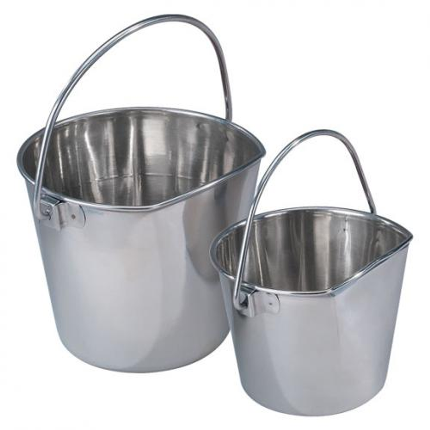 Pet Edge ProSelect Stainless Flat Sided Pail Food & Water Bowls