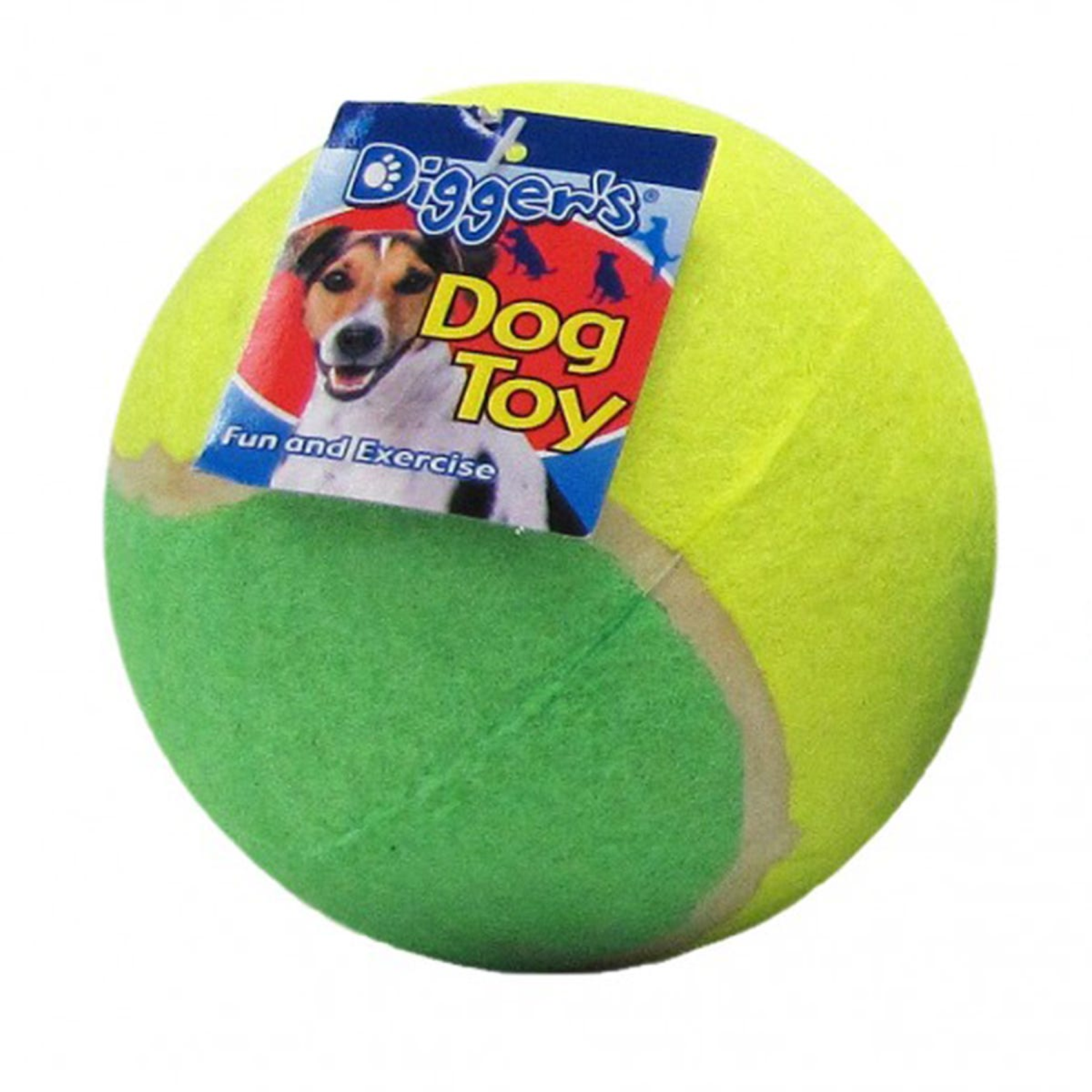 Pet Edge Digger's Lg Tennis Ball Toys Asst 3 Rope