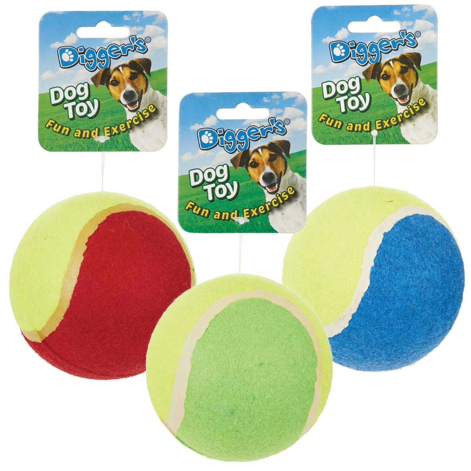 Pet Edge Digger's Tennis Ball 4in Rope