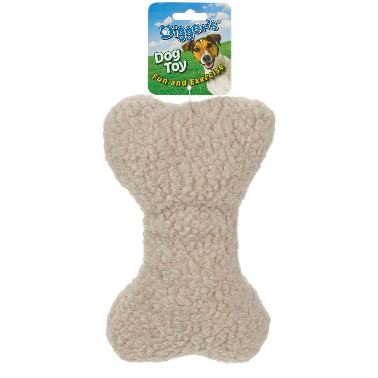Pet Edge Digger's Bone-Woolly Toy 9in Stuffed Plush
