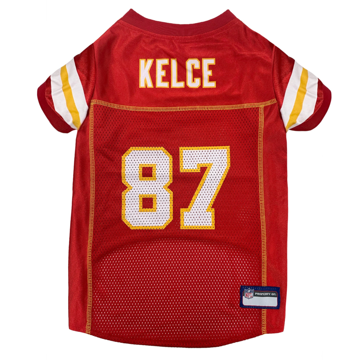 Pets First Co Travis Kelce Pet Striped Jersey (Kcc) Apparel