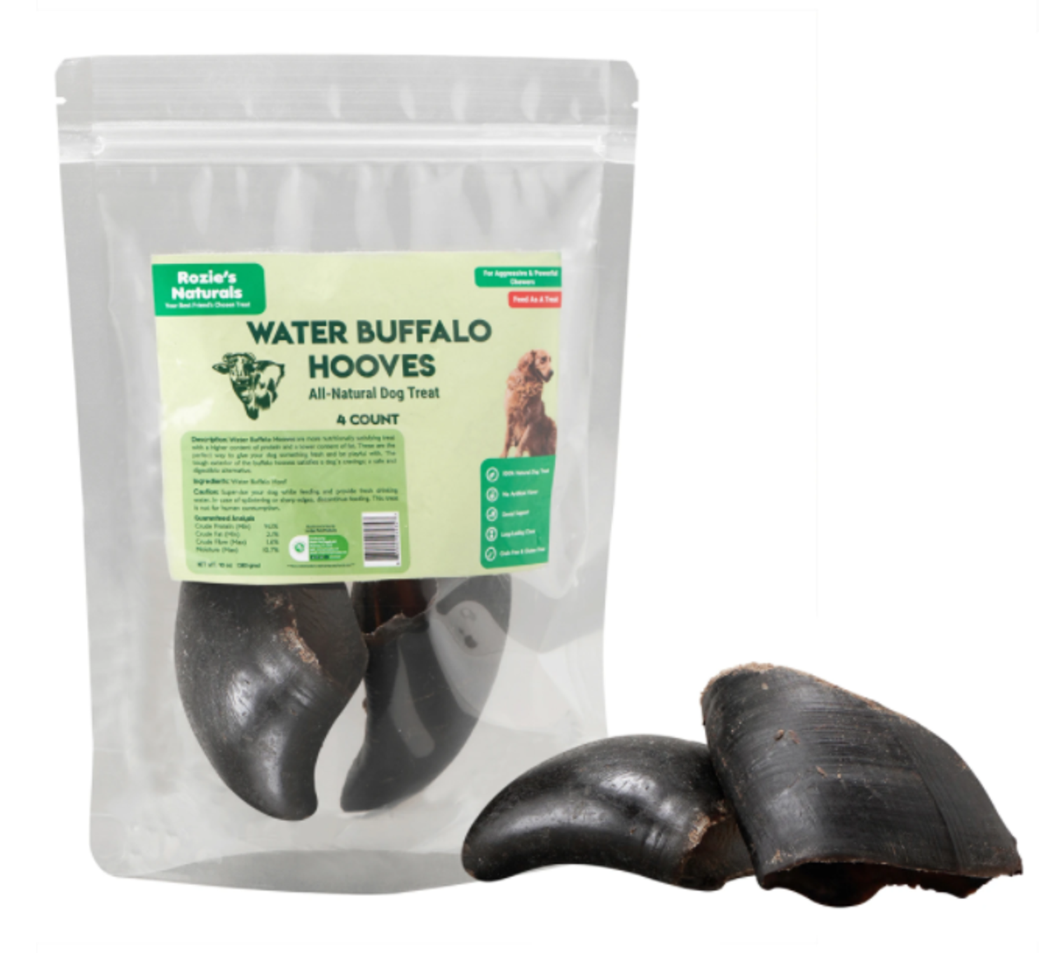 Rozie's Pet Supply WATER BUFFALO HOOVES-100% Natural