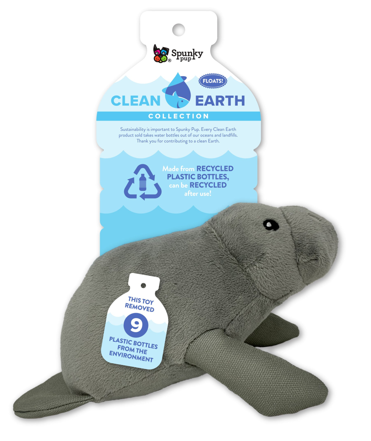 Spunky Pup Dog Toys Clean Earth Plush - 100% Sustainable Dog Toys